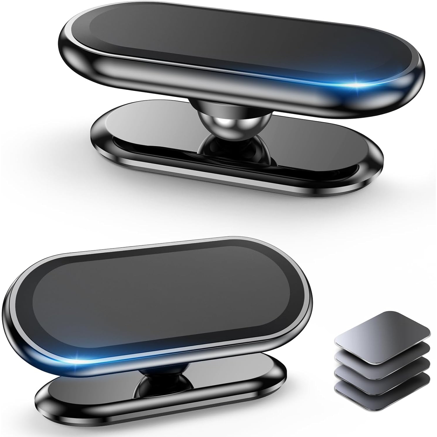 (2-PACK)Magnetic Phone Holder for Car [Super Strong Magnet ] [ with 4 Metal Plate ] iPhone Magnetic Car Phone Holder Mount [ 360° Rotation ]