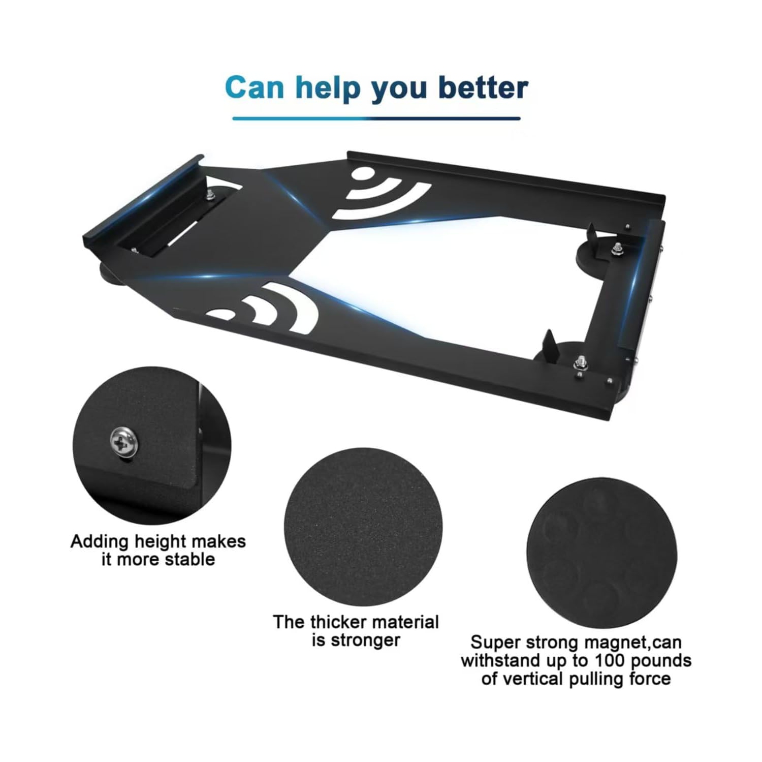 N Starlink Gen 3 Flat Roof Mount Kit, Starlink Standard Dish Magnetic Quick Release Roof Mount Kit for RV, Vans, Boat, Truck(Black)