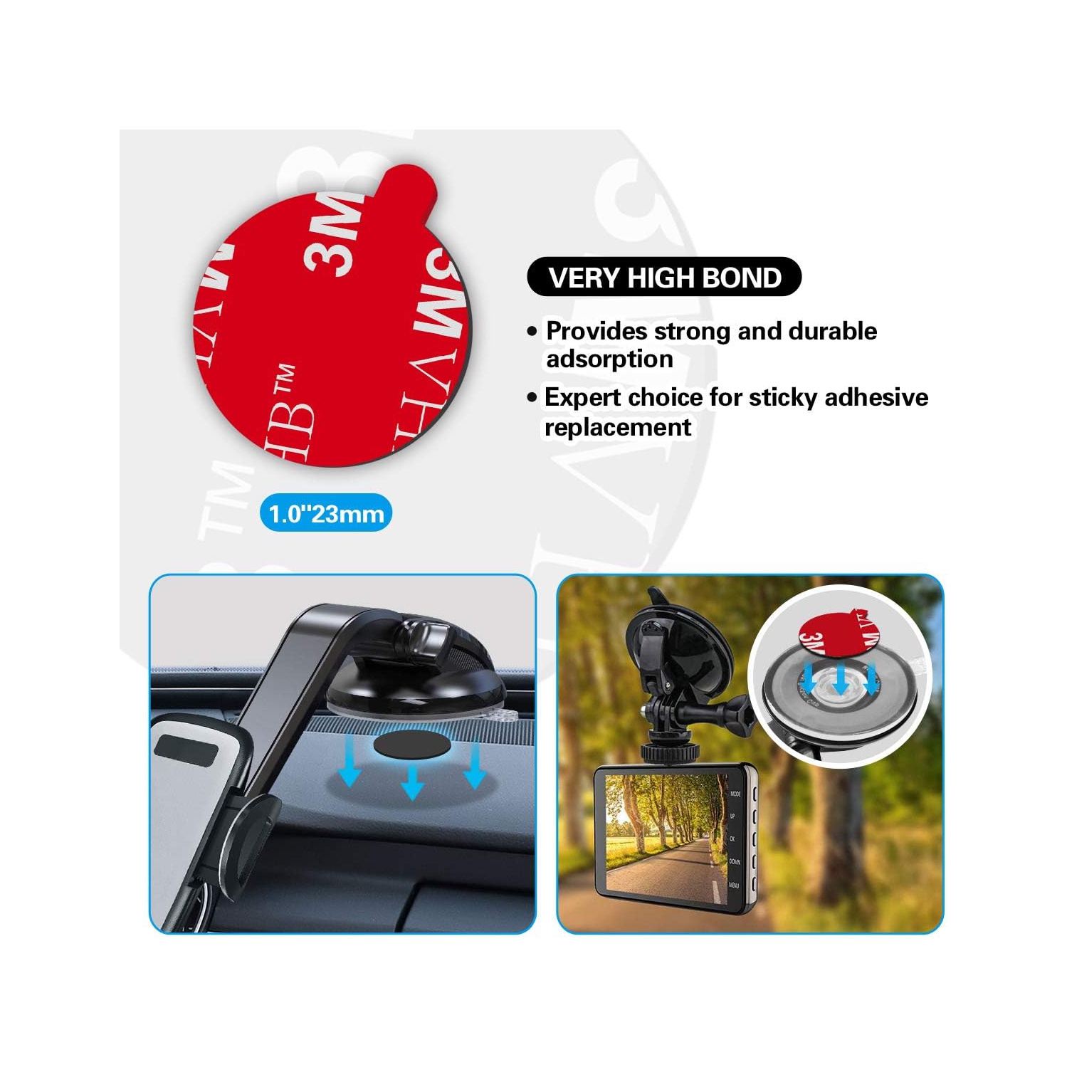 Sticky Adhesive Replacement for Magnetic Car Mount, P 8PCS Circular Heat Resistant 3M VHB Double Sided Strong Sticker Pads for Magnet Cell Phone