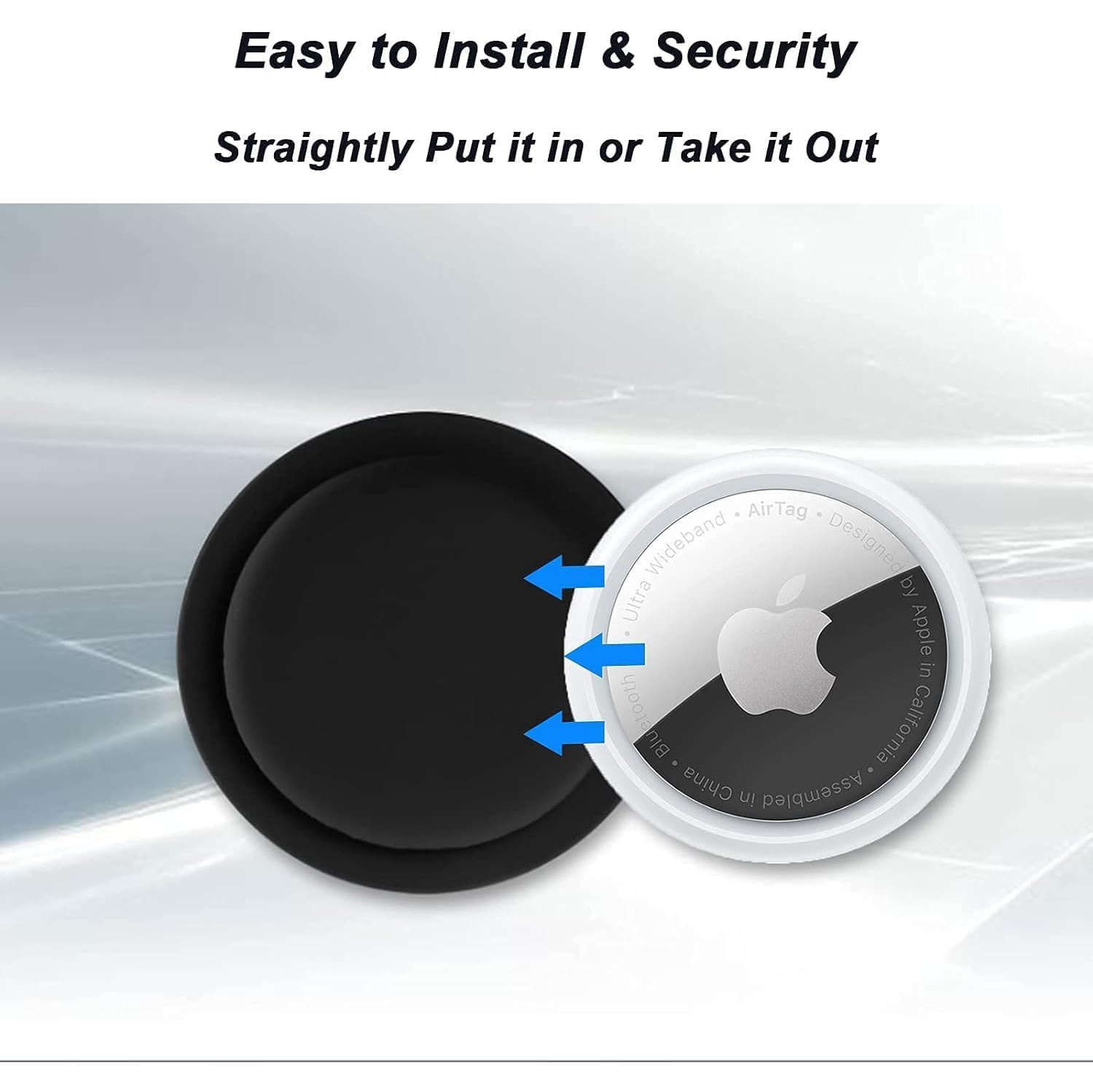 T 2-Pack Case for Apple Airtag Holder Cover Airtag Sticker Stick on Adhesive Mount Silicone for Tv Remote Car Phone