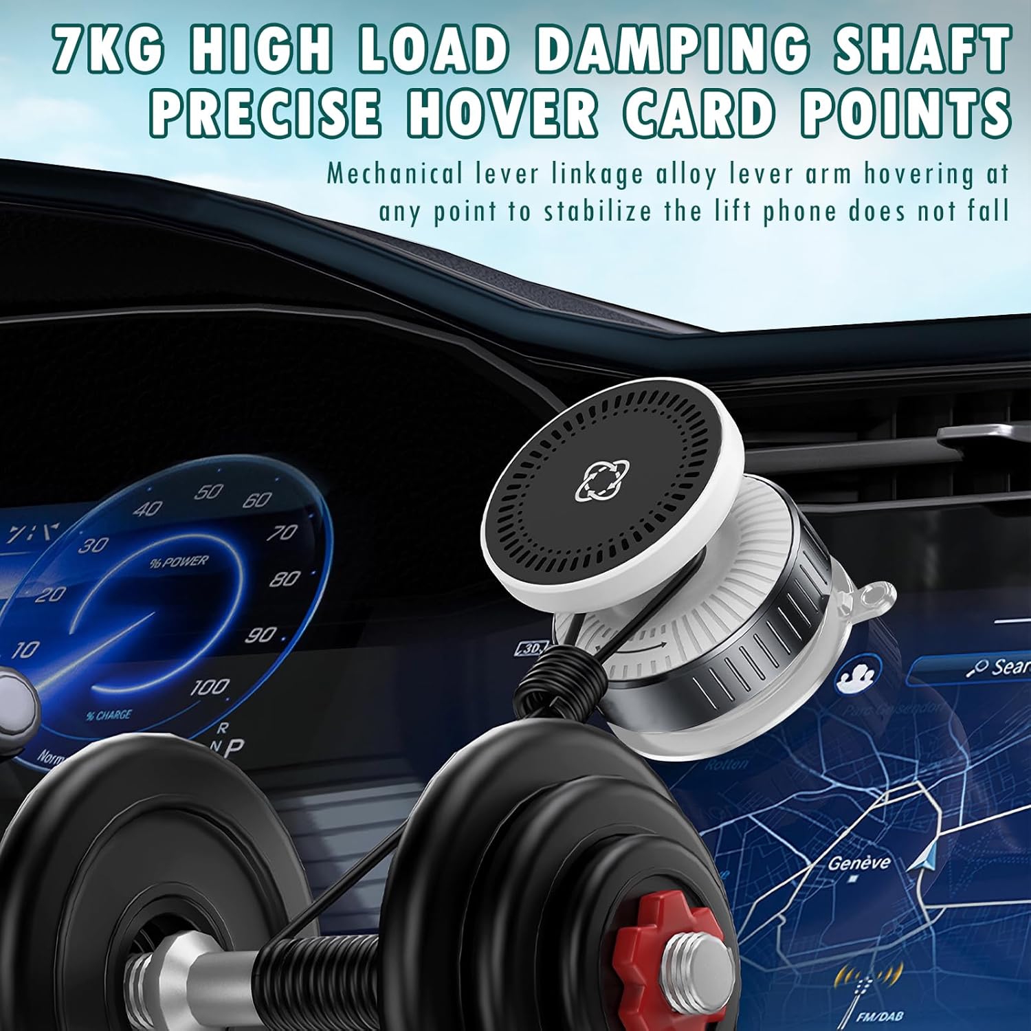 C 360° Adjustable Vacuum Magnetic Car Phone Holder for Magsafe, Auto Suction Cup Phone Mount for Windshield/Screen, Cell Phone Holders for Your Car