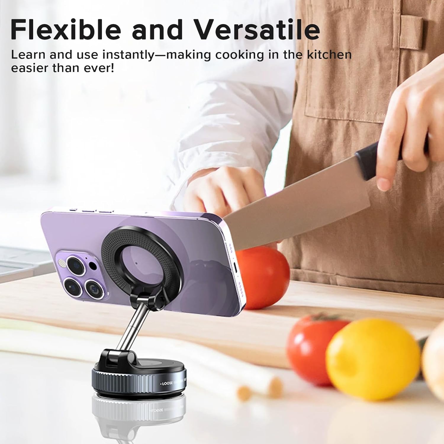 Car Mount Magnetic Phone Holder with Vacuum Suction – Compatible with All Smartphones and Vehicles, Ideal for Cars, Gyms, Mirrors, and Smooth Surfaces