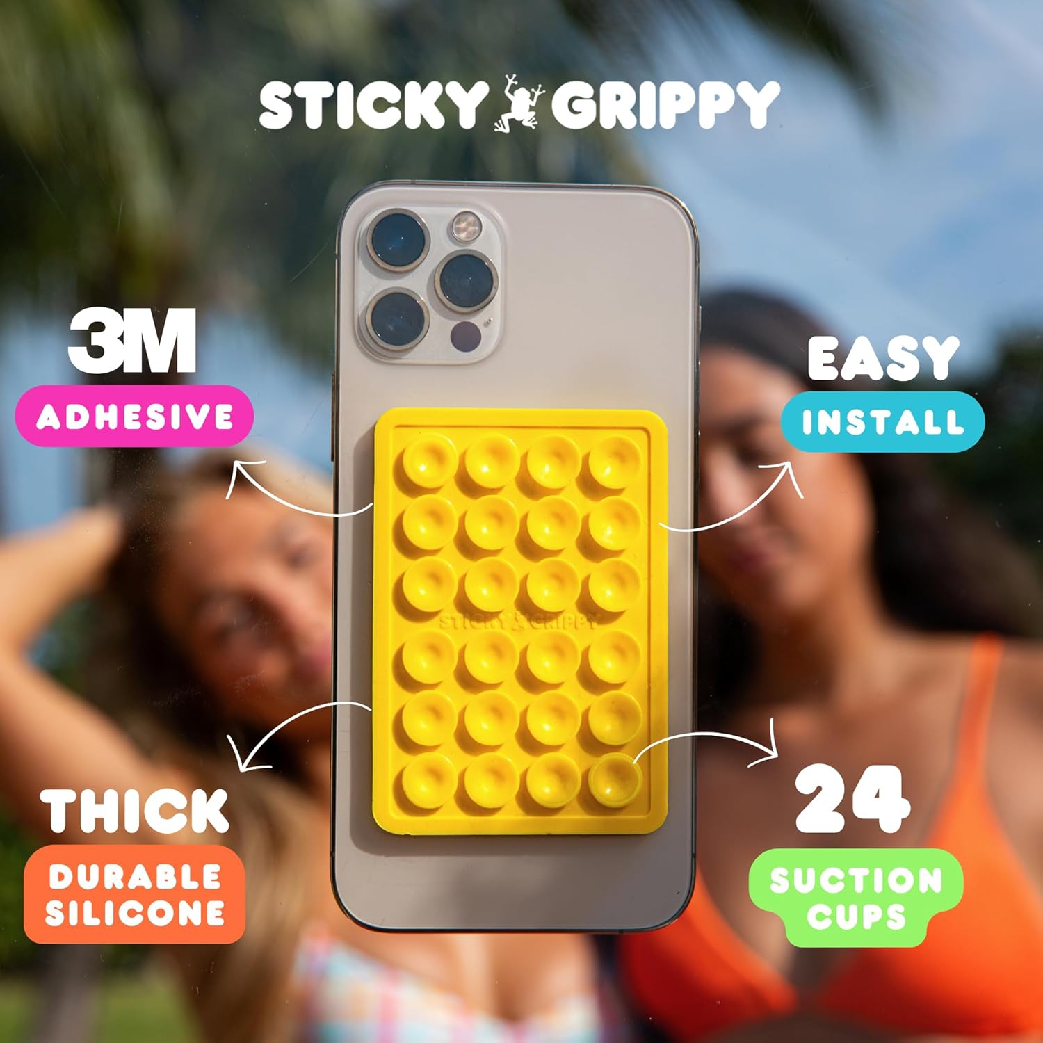 S Suction Phone Case Mount, Silicon Adhesive Phone Accessory for iPhone and Android, Hands-Free Fidget Toy Mirror Shower Phone Holder, Tiktok Videos