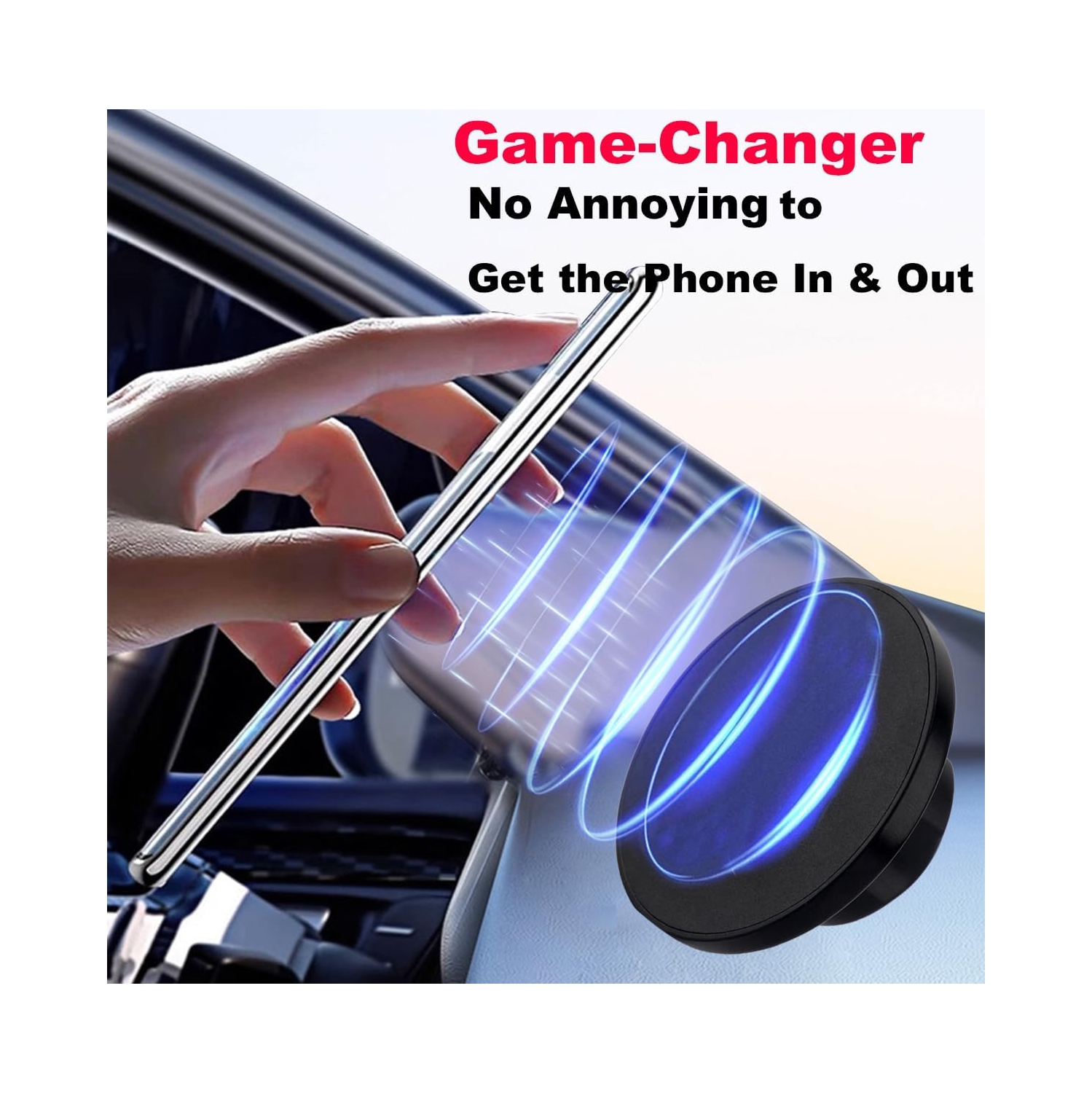 R Magnetic Phone Mount Base for MagSafe and 17mm Ball Mounts, Phone Car Mount Accessory [Upgrated Stronger Magnets]