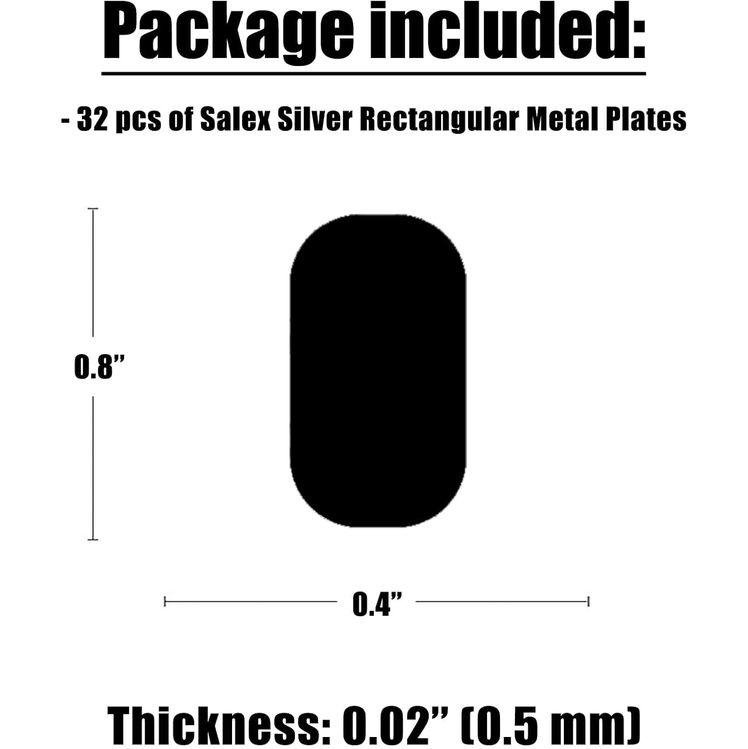 Mini Metal Plates for Magnetic Mount, Wall, Phone Holder, Case, Magnet, Crafts, DIY. Kit of 32 Black Small 0.4 x 0.8 Iron Discs with 3M Adhesive