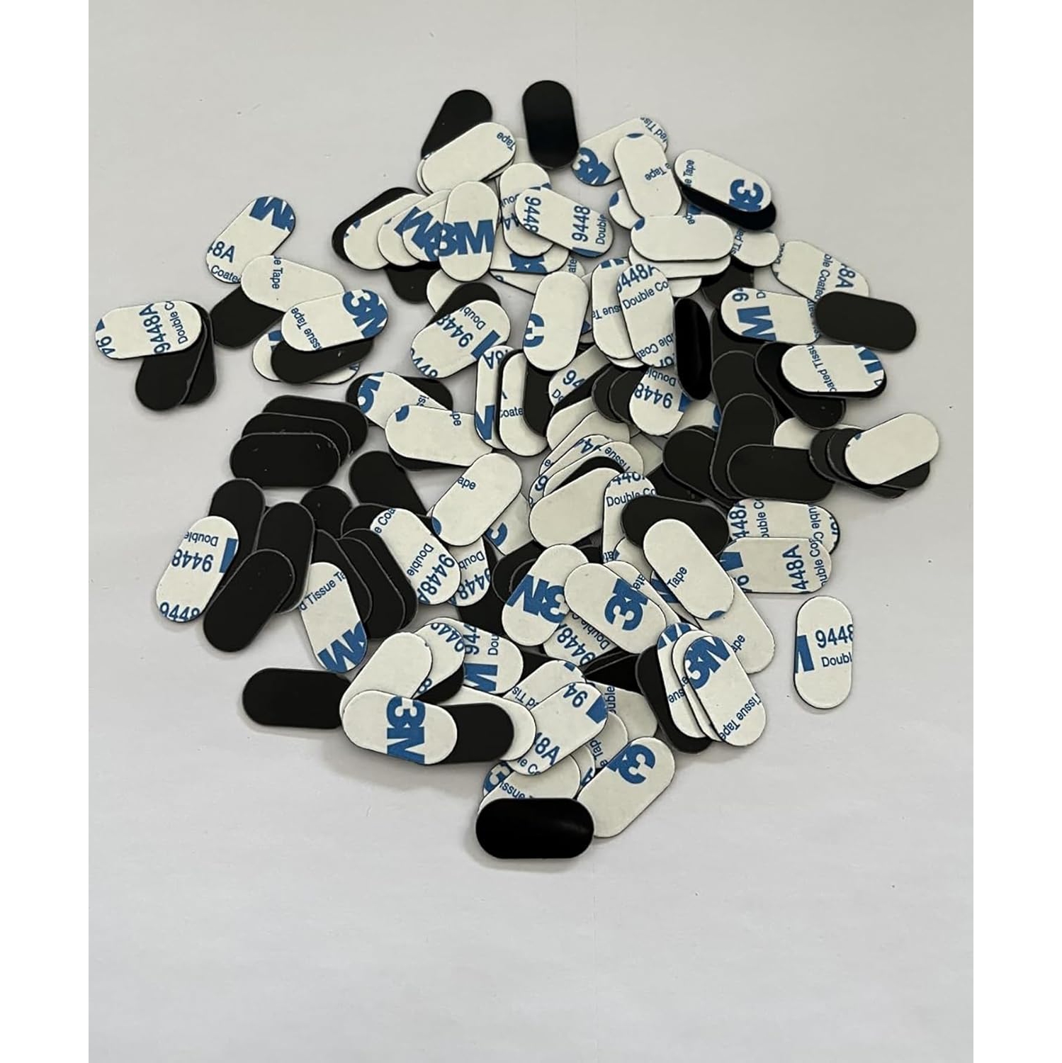 Mini Metal Plates for Magnetic Mount, Wall, Phone Holder, Case, Magnet, Crafts, DIY. Kit of 32 Black Small 0.4 x 0.8 Iron Discs with 3M Adhesive