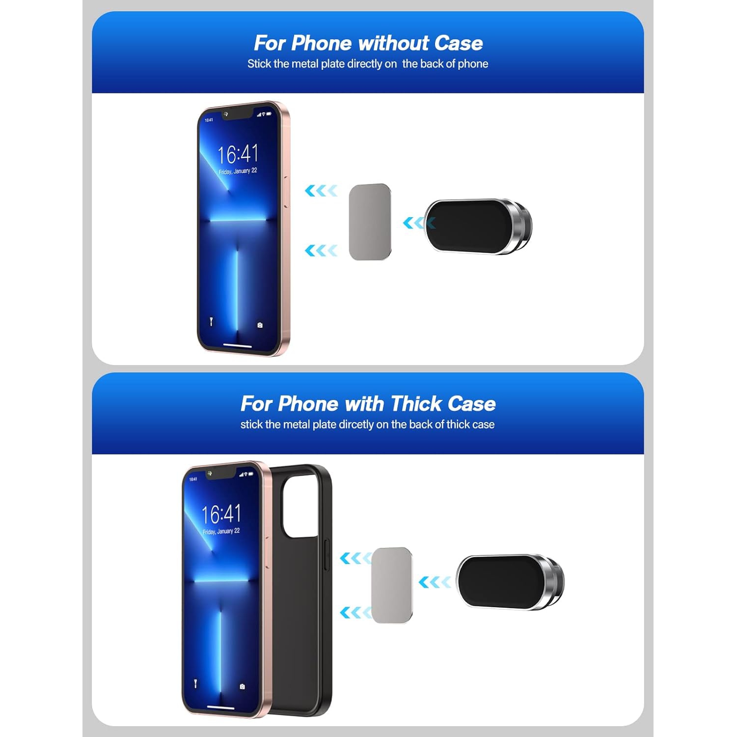 Magnetic Phone Holder Car[2 Pack] Car Phone Holder,Cell Phone Holder Car 360 Adjustable, Support Cellulaire Auto Dashboard car Mount Fits Samsung