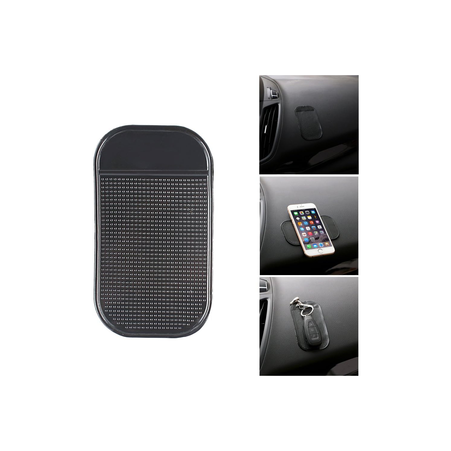 Car Dashboard Non Slip Mat, B 5-Pack Anti-Slide Sticky Extra-Thick Dash Pad for Radar Detector, Cell Phone, Keys, Glass, Mirrors, Metal, GPS, Coins