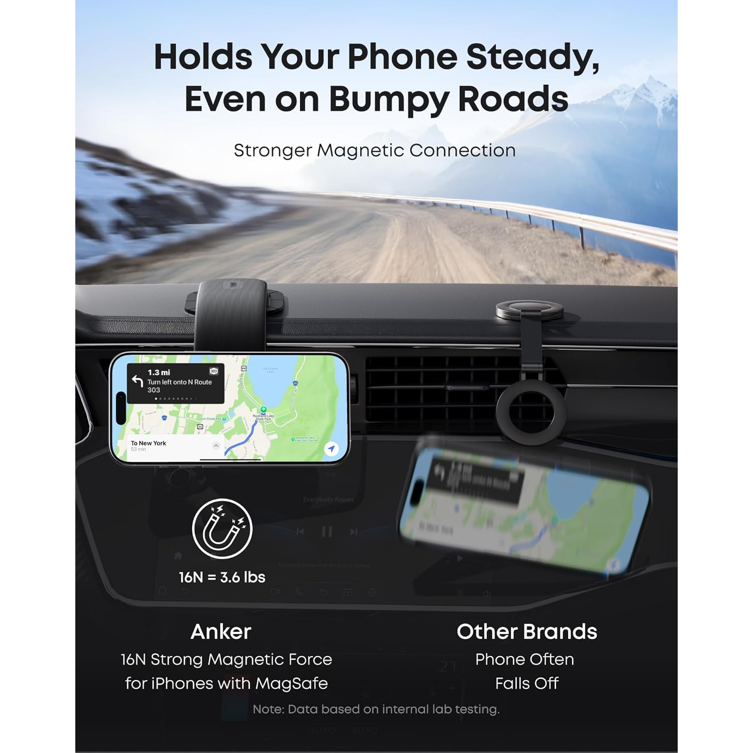 A Magnetic Car Mount for iPhone 16/15, 360° AdjustableCar Phone Holder with Alloy Bracket, Only for iPhone 16/16 Pro/16 Pro Max/16 Plus and More