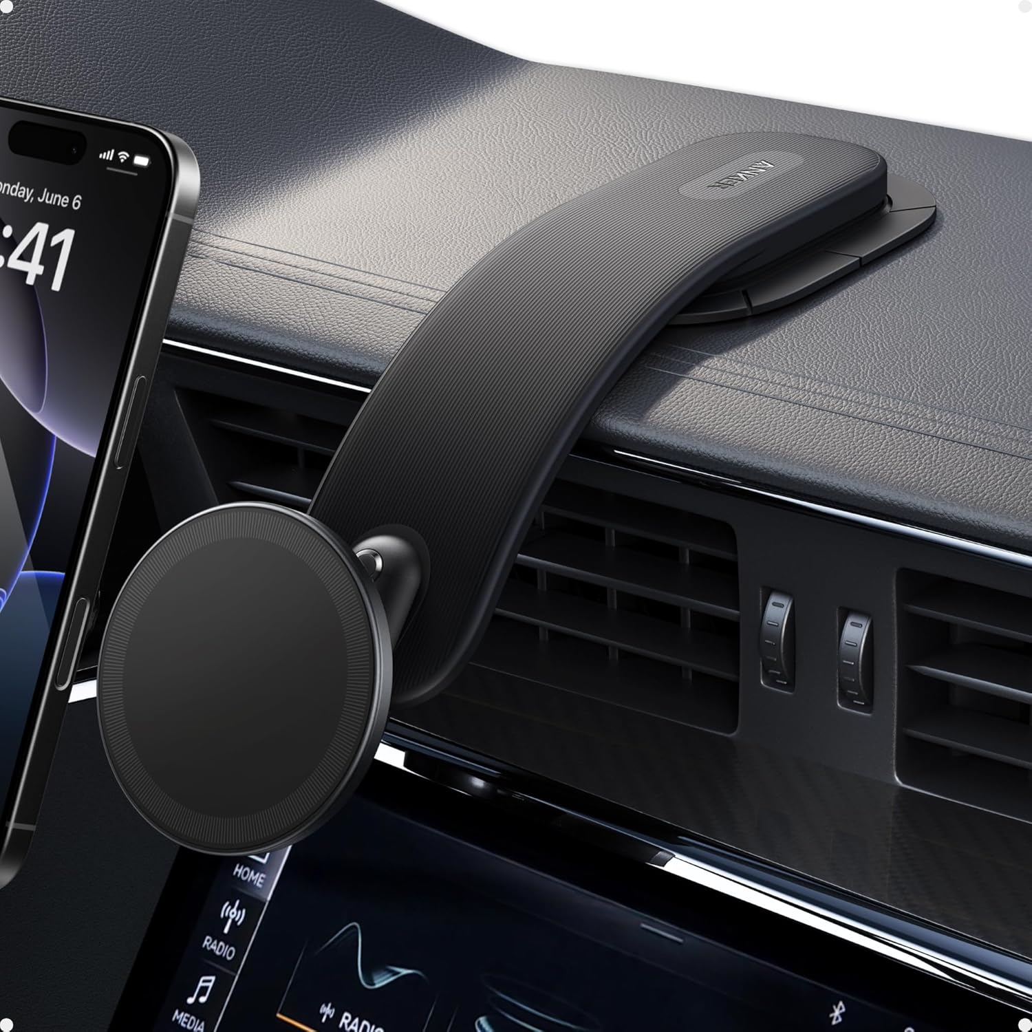 A Magnetic Car Mount for iPhone 16/15, 360° AdjustableCar Phone Holder with Alloy Bracket, Only for iPhone 16/16 Pro/16 Pro Max/16 Plus and More