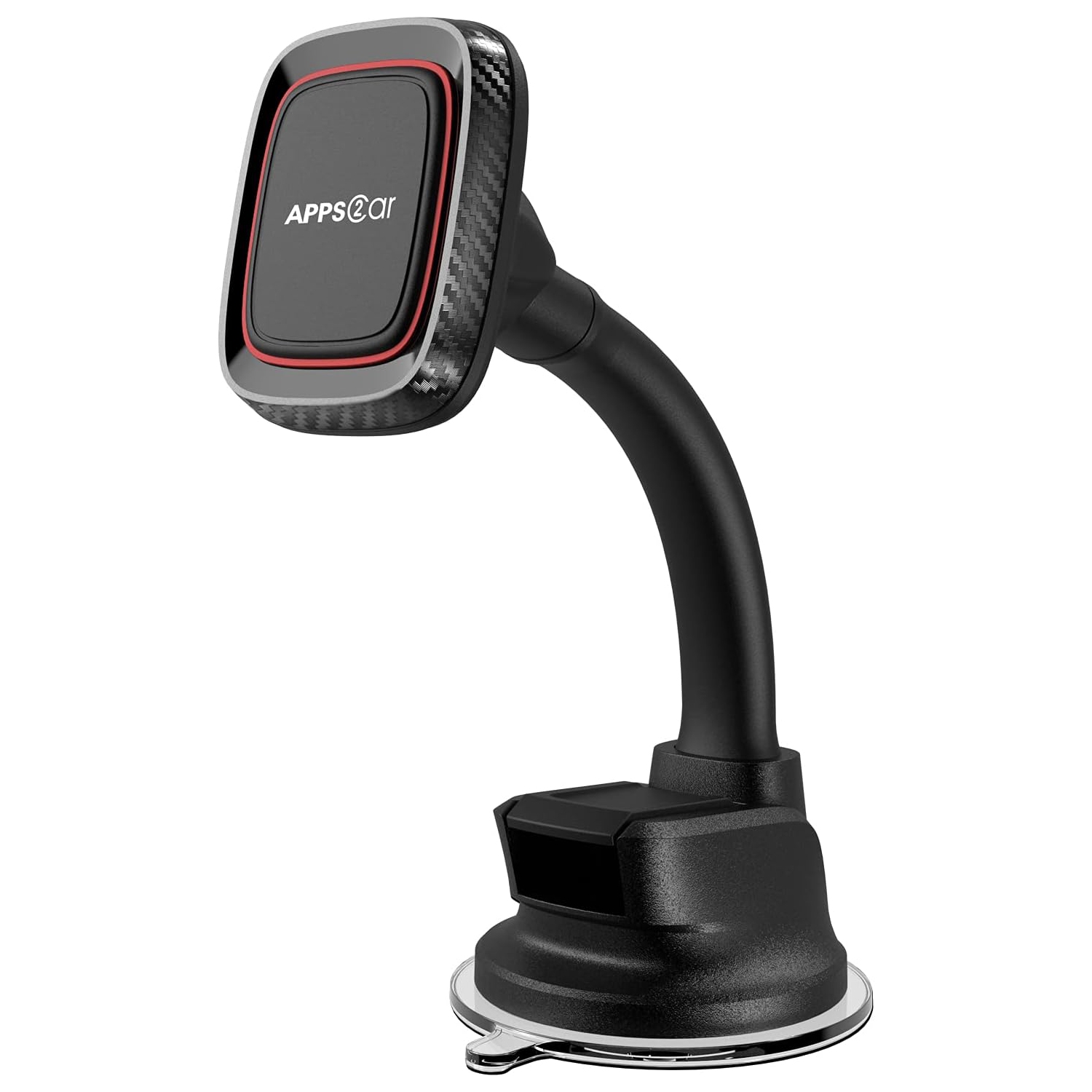 A Magnetic Phone Holder Car Dashboard Windshield Car Phone Holder Mount with Flexible Arm & Built-in Strong Magnets, Suction Cup Phone Holder for Car