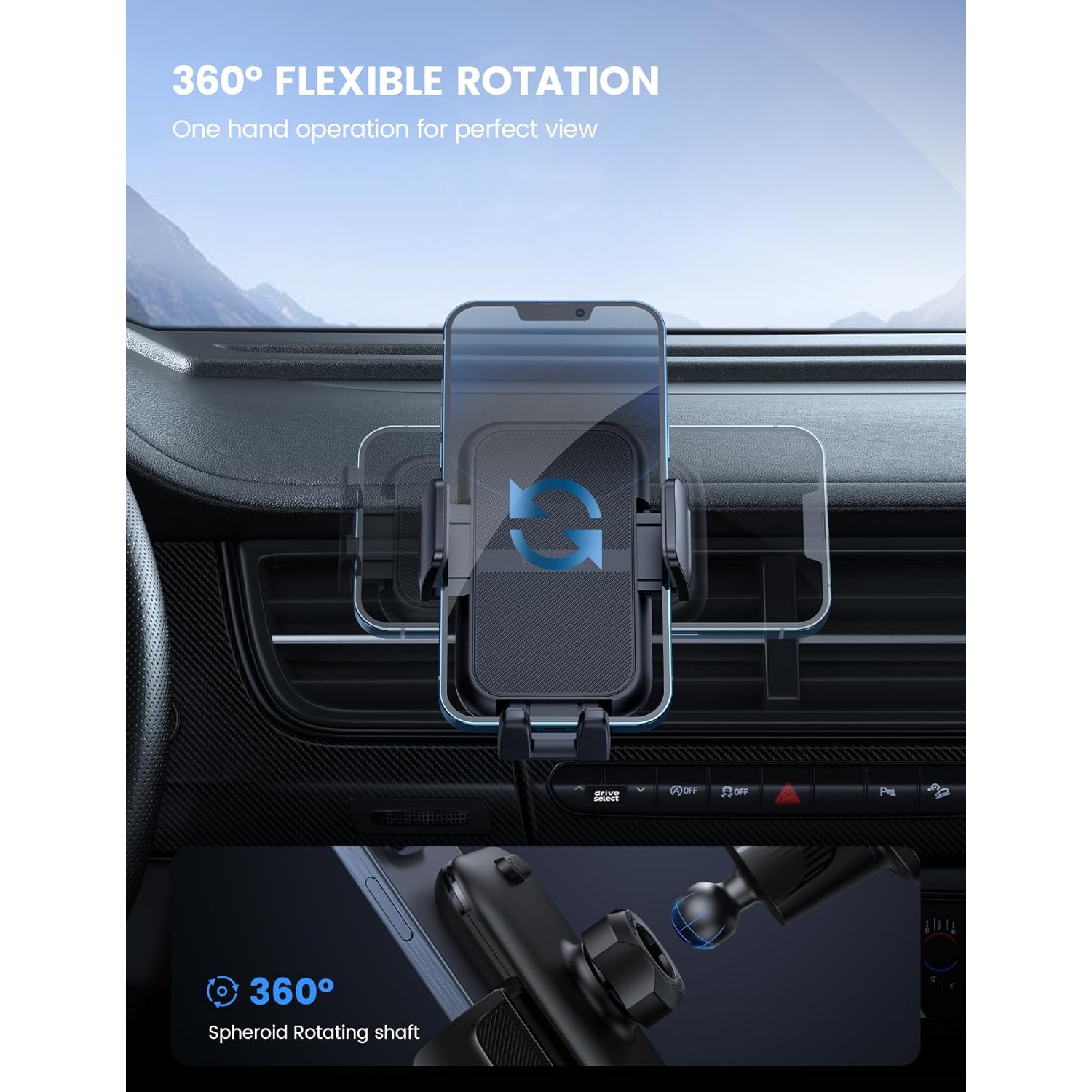 L 2025 Wider Clamp & Metal Hook Car Phone Holder Vent [Thick Cases Friendly] Phone Holders for Your Car Mount Automobile Hands Free Cradle Air Vent