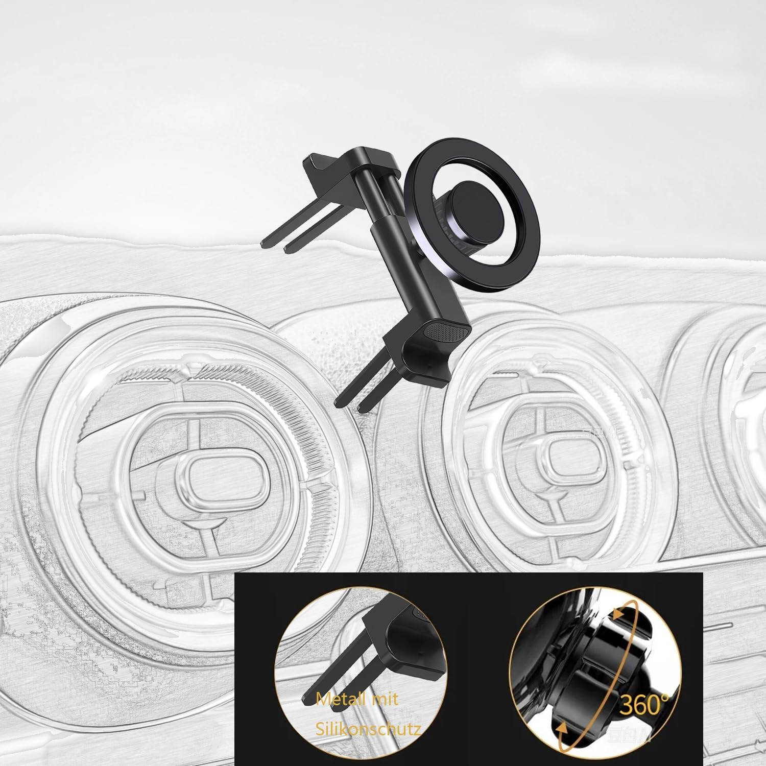 Car Phone Mount for Applicable Mercedes-Benz C-Class, E-Class,S-Class,B-Class,A-Class, GLC/GLE/GLS/GLB/GLA-Class Mobile Phone Holder,Mini