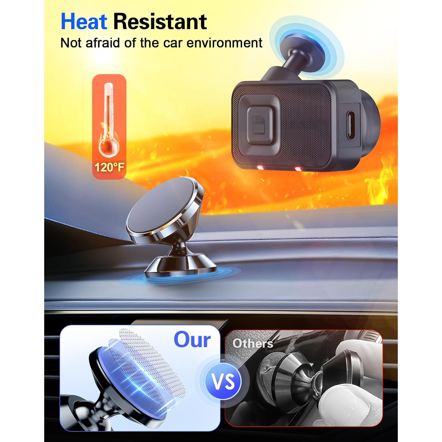 6Pcs Double Sided Adhesive Tape Replacement for Dashboard Car Magnetic Mount, 25mm(0.98in) Round Heat Resistant 3M Sticky Pad for Phone Ring Holder,