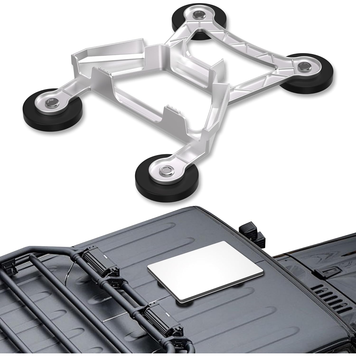 Starlink Mini Mount,Aluminum Alloy Starlink Mini Magnetic Mount,Portable Starlink Mini Car Mount for Metal Roof-Silver