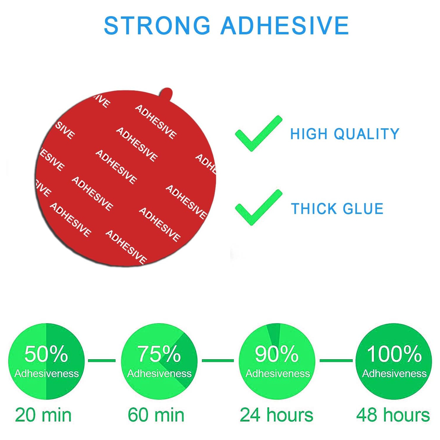 D 8 Pack 3.15(80mm) Very High Bond Sticky Adhesive Replacement,Circle Double Sided Pads Gule for Dashboard/Windshield Suction Cup Phone Holder Car