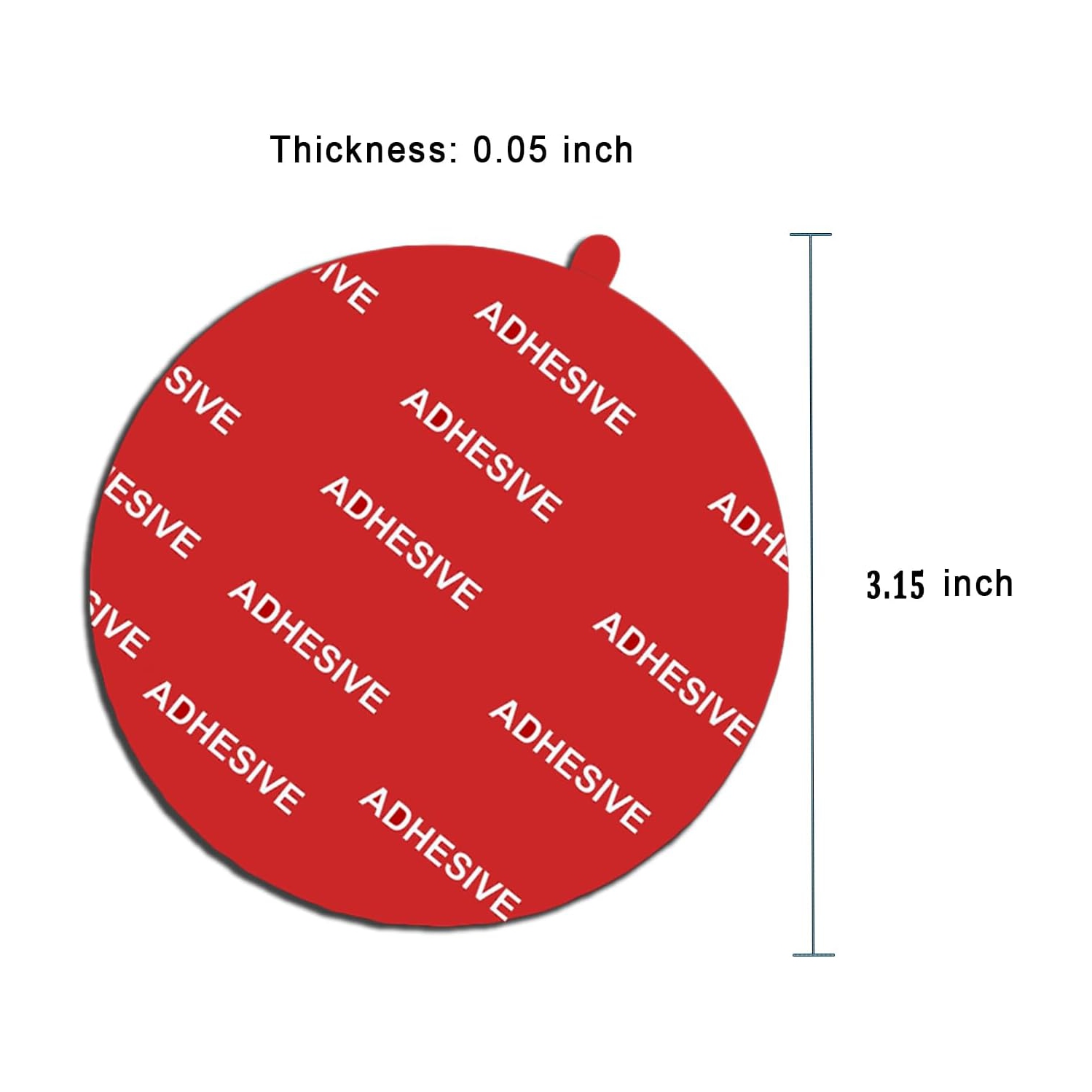 D 8 Pack 3.15(80mm) Very High Bond Sticky Adhesive Replacement,Circle Double Sided Pads Gule for Dashboard/Windshield Suction Cup Phone Holder Car