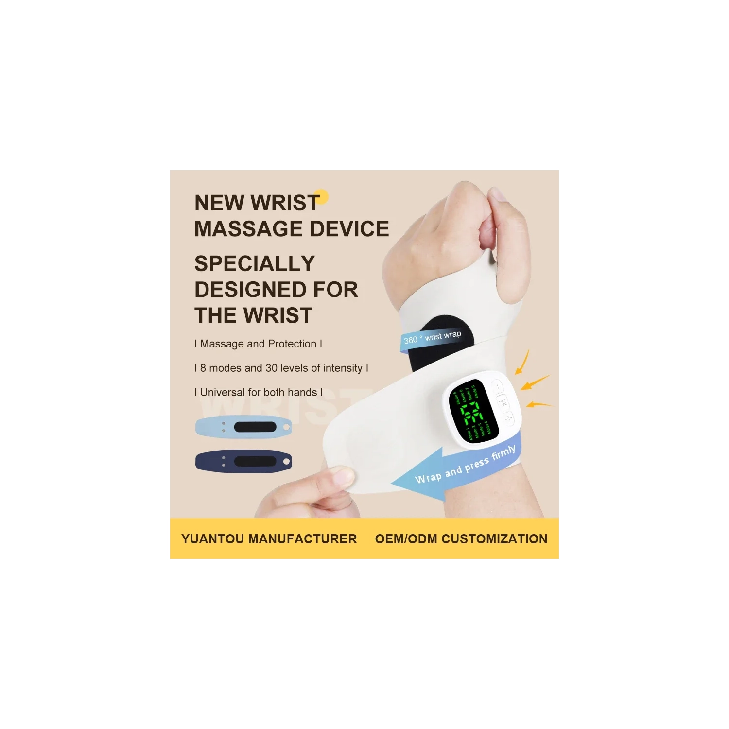 Protège-poignet sans fil Protection sport Appareil de massage USB perméable à l'air Support pour les mains Support pour bracelet Support pour