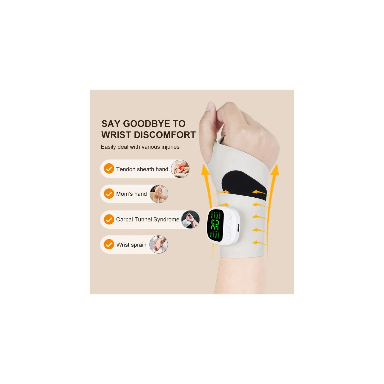 Protège-poignet sans fil Protection sport Appareil de massage USB perméable à l'air Support pour les mains Support pour bracelet Support pour