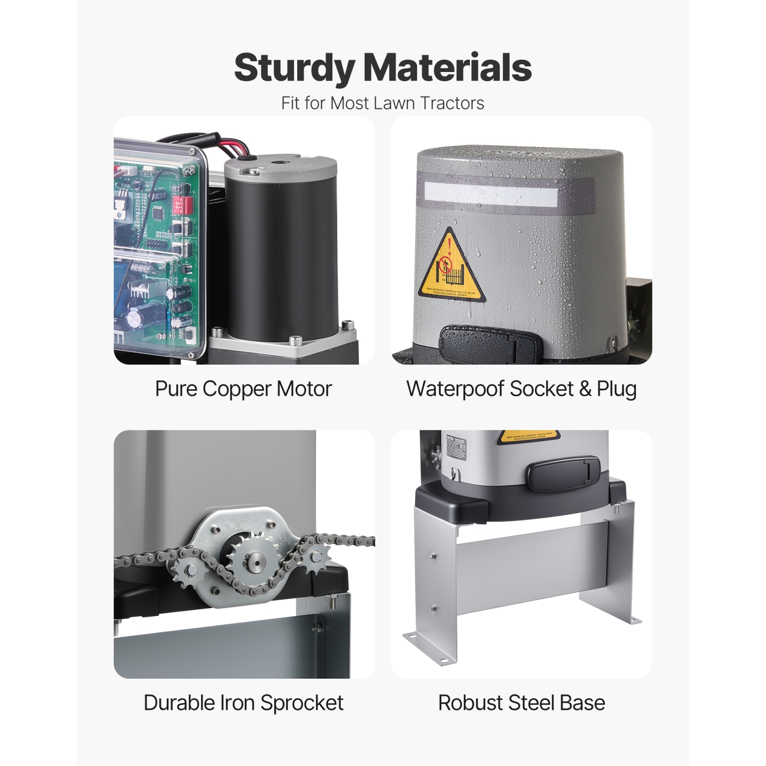 Ouvre-barrière solaire VEVOR 280&nbsp;W, ouvre-barrière électrique pour portes jusqu'à 65.6&nbsp;pi 1799&nbsp;lb, moteur de porte coulissante à