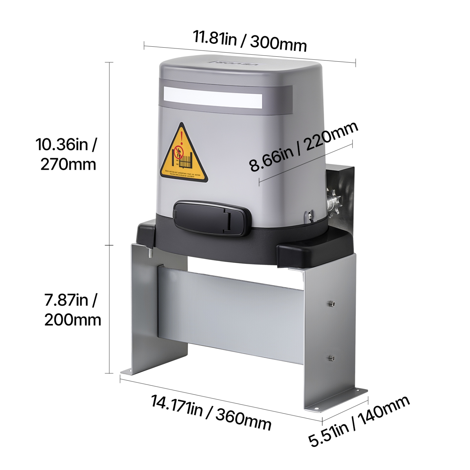 Ouvre-barrière solaire VEVOR 280&nbsp;W, ouvre-barrière électrique pour portes jusqu'à 65.6&nbsp;pi 1799&nbsp;lb, moteur de porte coulissante à