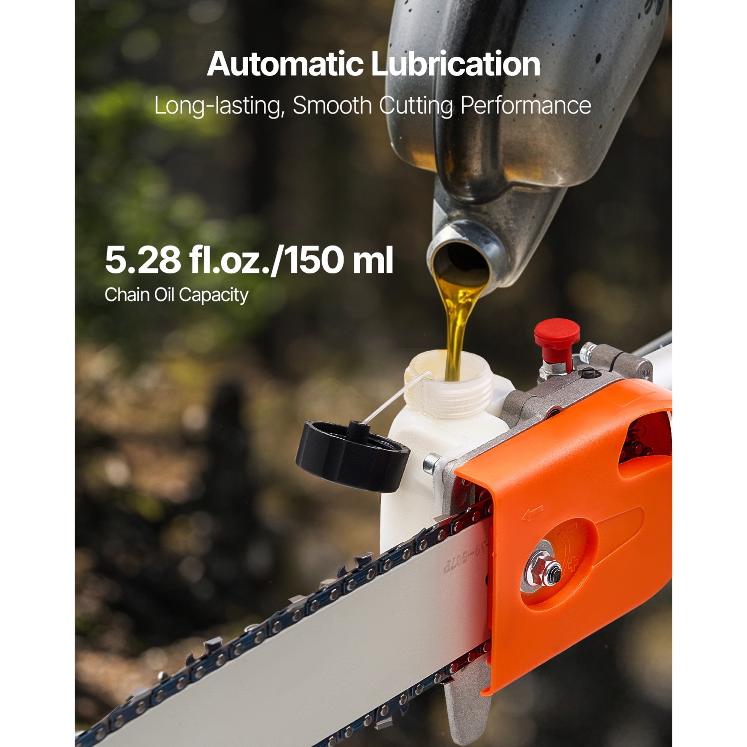 VEVOR 43CC Gas Pole Saw, 2 Stroke Gas Powered Pole Saws with 10 in Cutting Bar, Cordless Tree Trimmer with Rotatable Head, 6.9 to 11.8 ft Extendable,