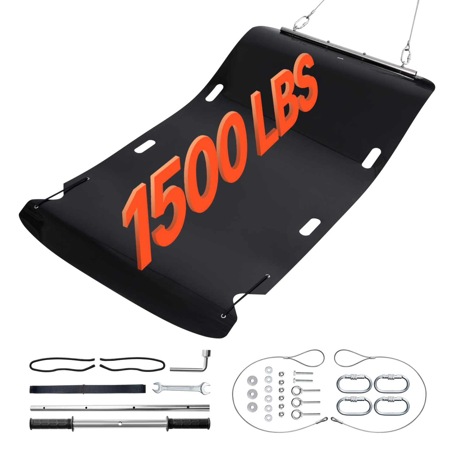 Traîneau de 90 x 46&nbsp;po VEVOR, traîneau utilitaire robuste 1500&nbsp;lb, planeur en PEHD avec cordes et câbles de traction, transpalette de jeu à