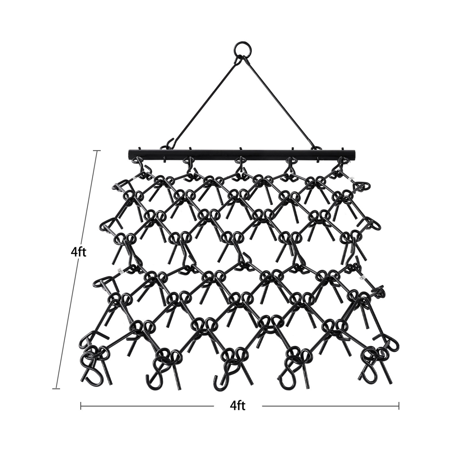VEVOR 4 x 4 ft Drag Harrow, Durable Chain Harrow with 69 Sharp Teeth, Suitable for ATV UTV Tractor, Ideal for Soil Preparation, Seeding, and Yard