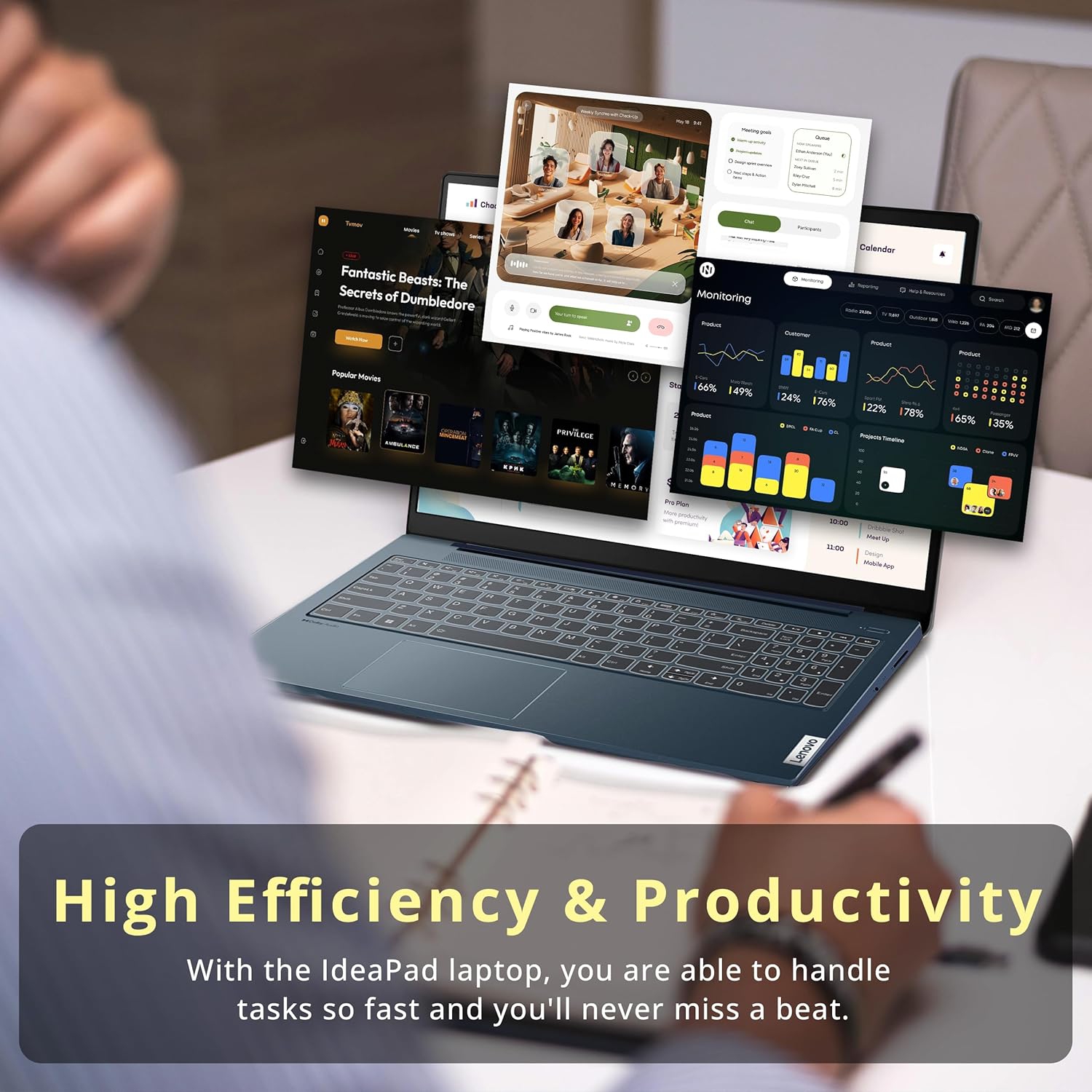 Lenovo IdeaPad 5 15.6 FHD Laptop, AMD Ryzen 7 5825U, 2TB Storage(1TB SSD + 1TB Docking Station Set),8GB DDR4 RAM, AMD Radeon Graphics, Backlit