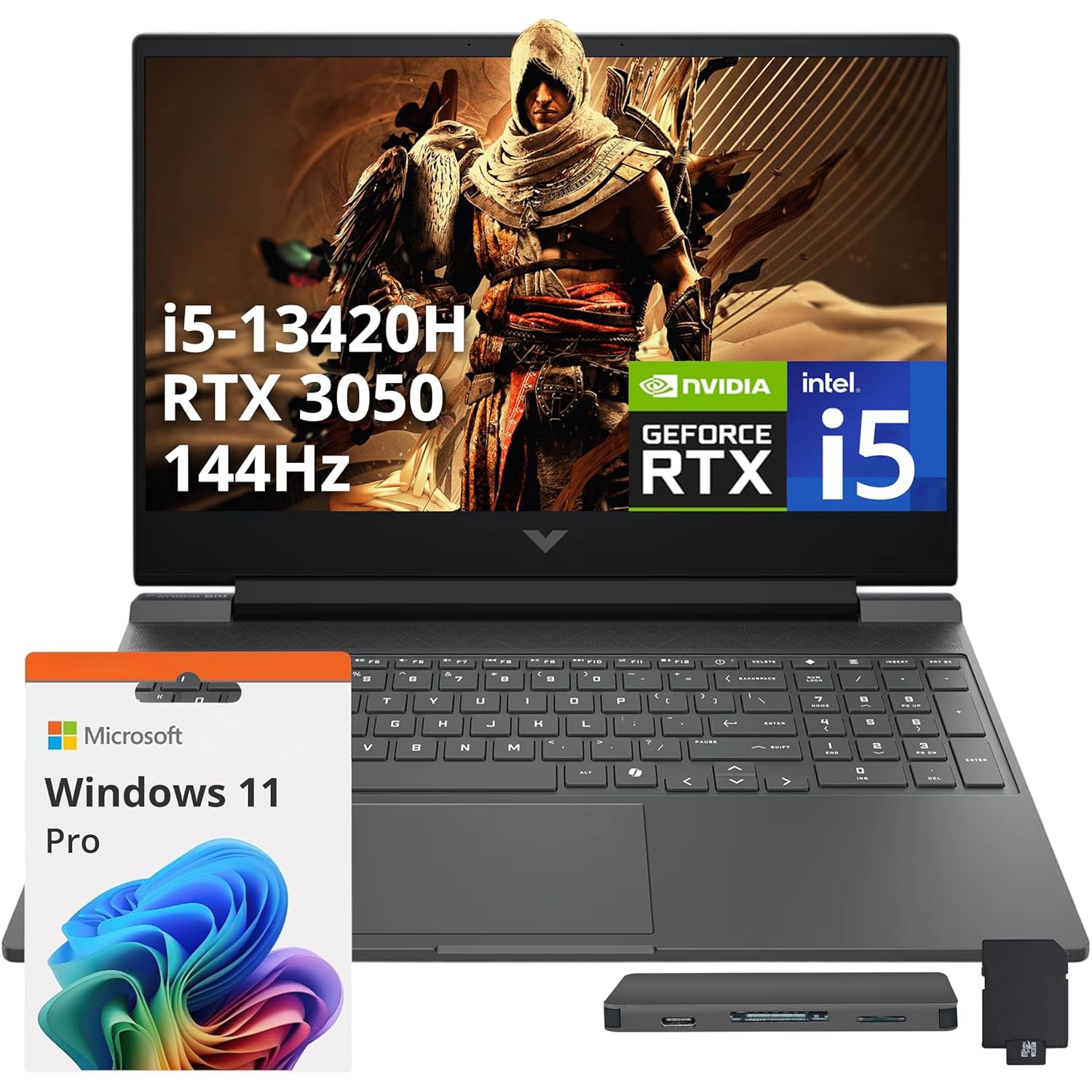 HP Victus 15.6" FHD IPS 144Hz Gaming Laptop, Intel i5-13420H,2TB PCIe SSD, 64GB RAM, NVIDIA GeForce RTX 3050, Keyboard Backlit, Win 11 Pro, Mica