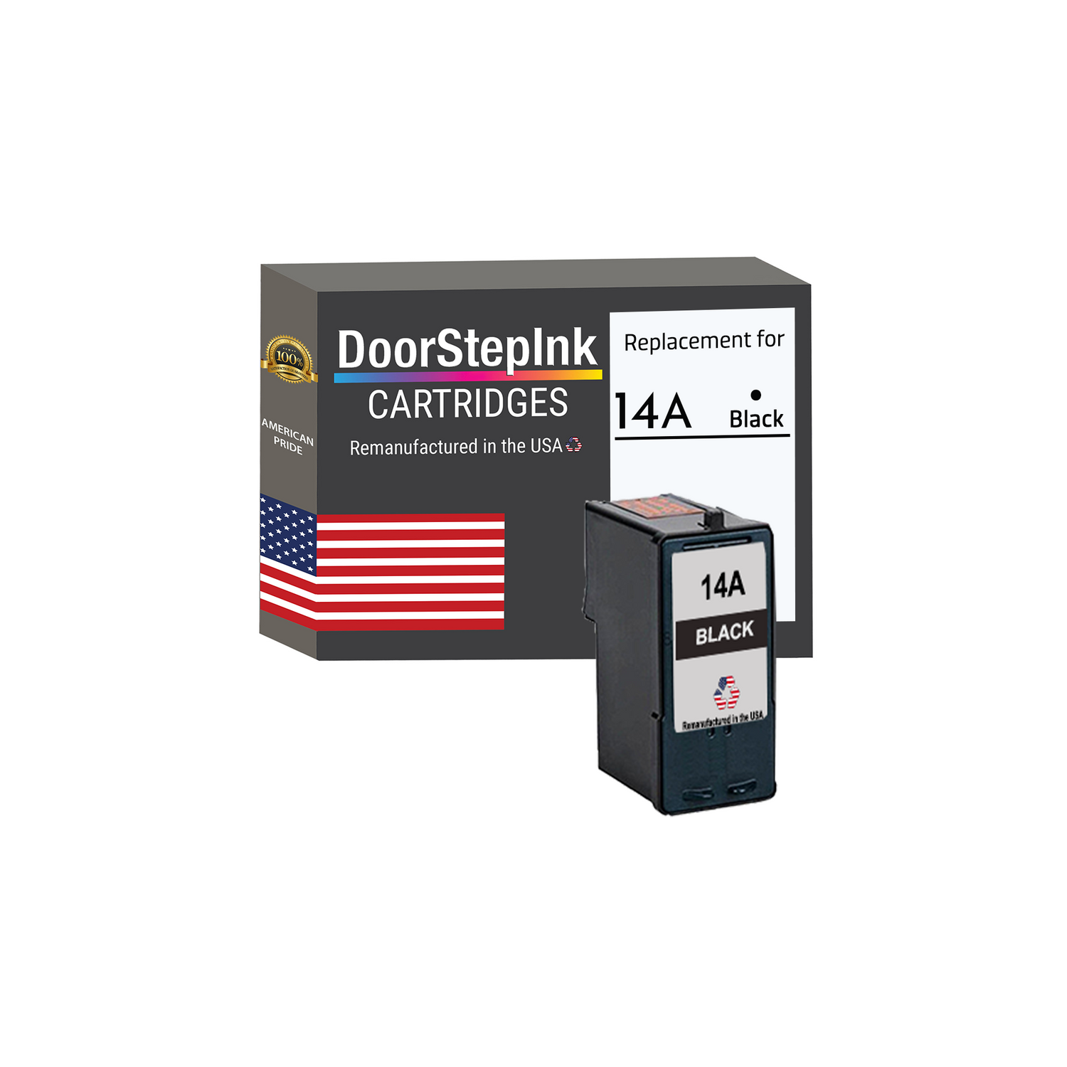 Marque DoorStepInk pour Lexmark #14&nbsp;A Noir réusiné dans la cartouche d'encre USA