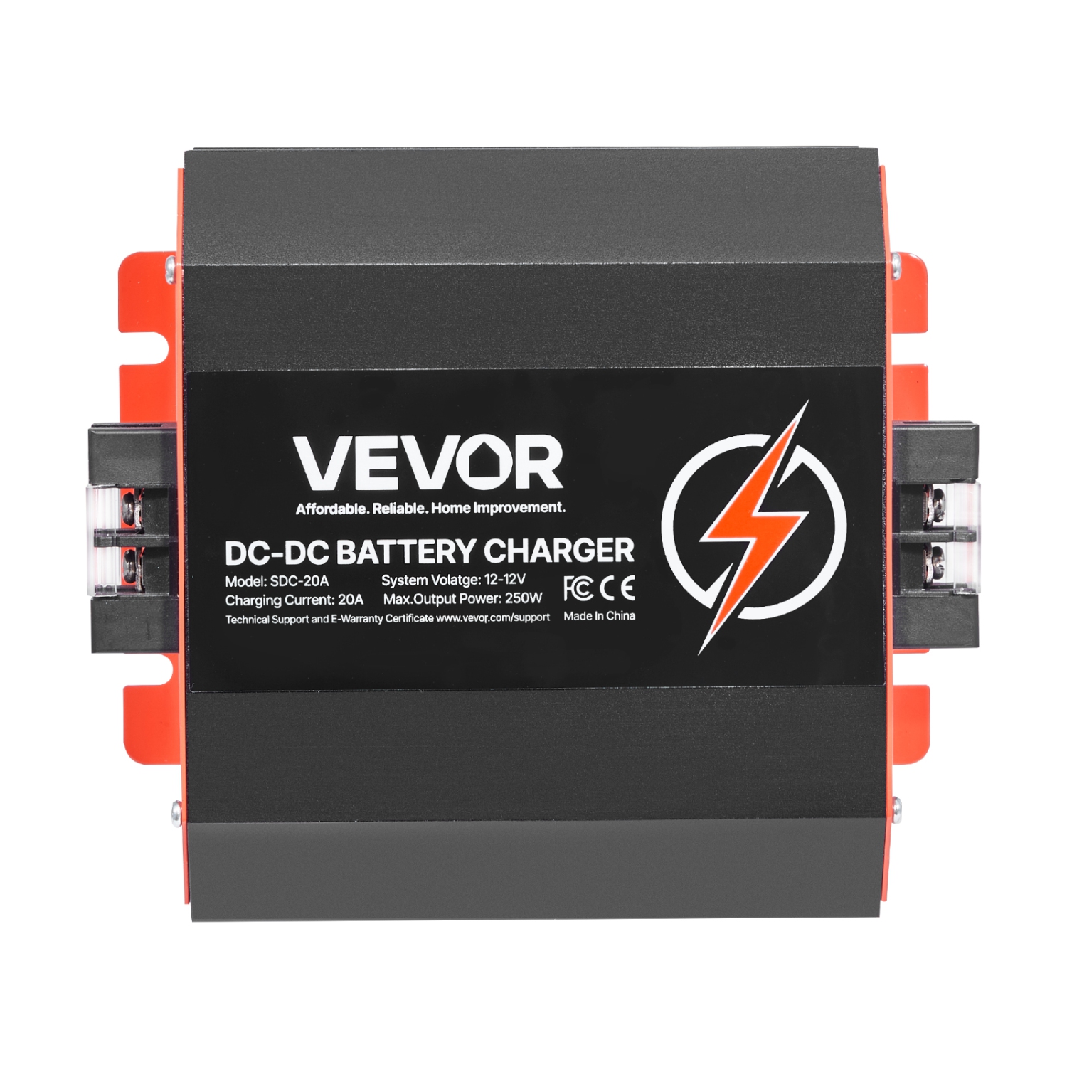 VEVOR 12V 20A DC to DC Battery Charger, 250W, On-Board Battery Charger for Lead-Acid, Lithium, AGM, GEL, and Flooded Batteries, Smart Multi-Stage