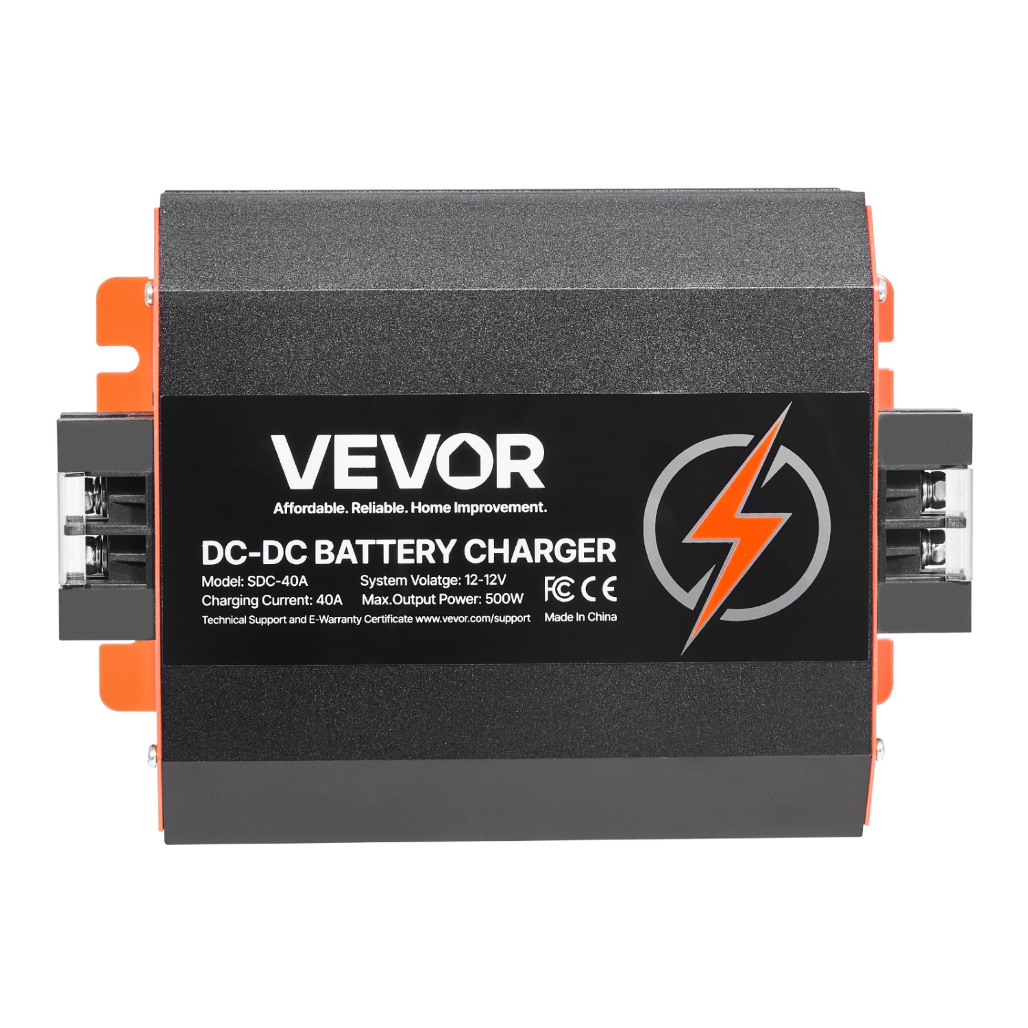 VEVOR 12V 40A DC to DC Battery Charger, 500W, On-Board Battery Charger for Lead-Acid, Lithium, AGM, GEL, and Flooded Batteries, Smart Multi-Stage