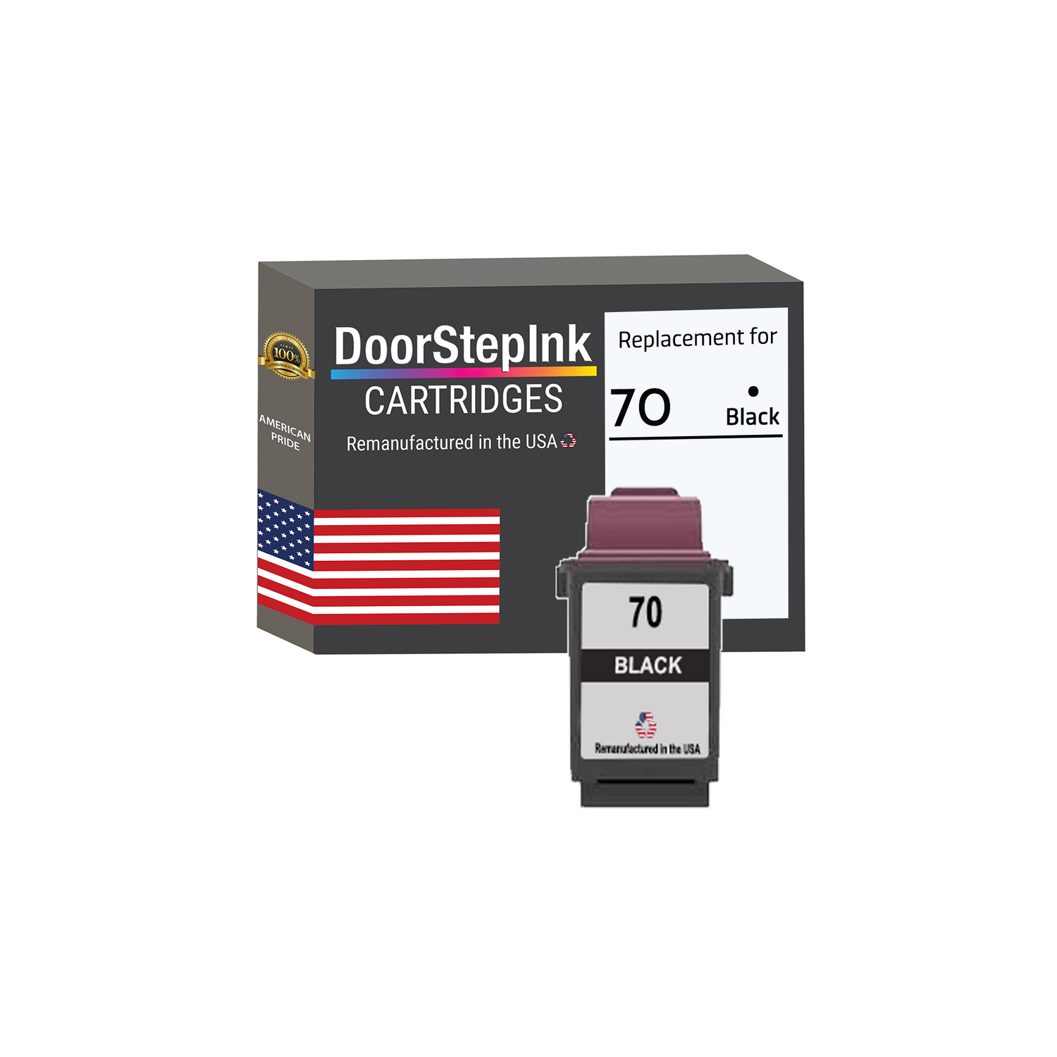 Marque DoorStepInk pour Lexmark n° 70 noir réusiné dans la cartouche d'encre USA