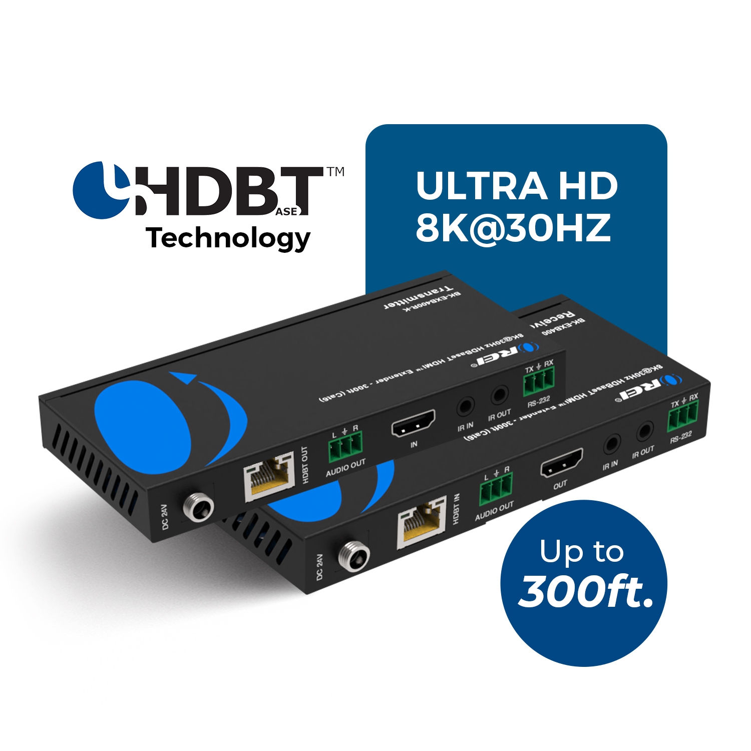 OREI – Prolongateur HDBaseT HDMI™ 8K@30 Hz - 300 pi (BK-EXB400R-K)