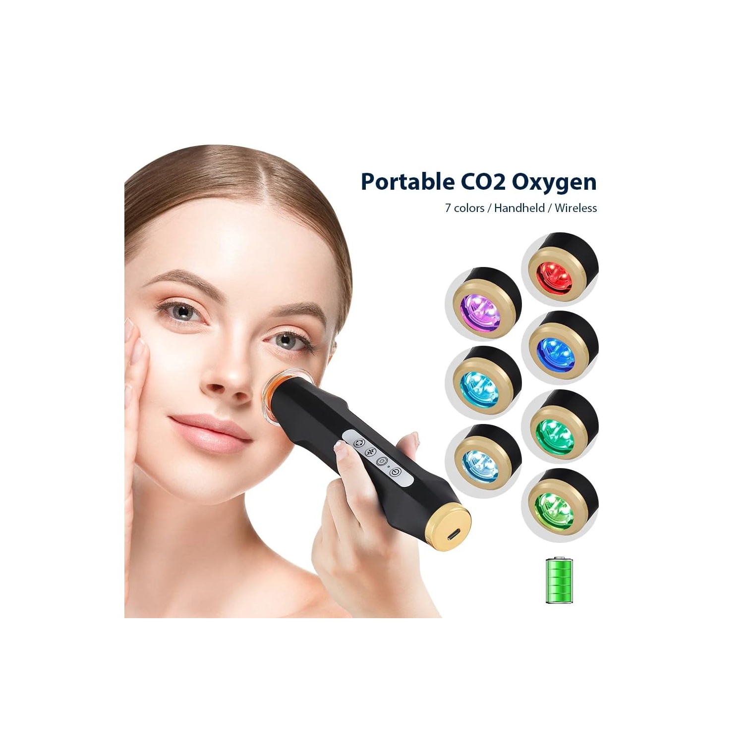 Wireless Beauty Bubble Pen Face & Neck Massager,Oxygen Bubble Pen for Facial Spa,Handheld Skin Care Tool for Deep Facial Cleansing Firming Lifting