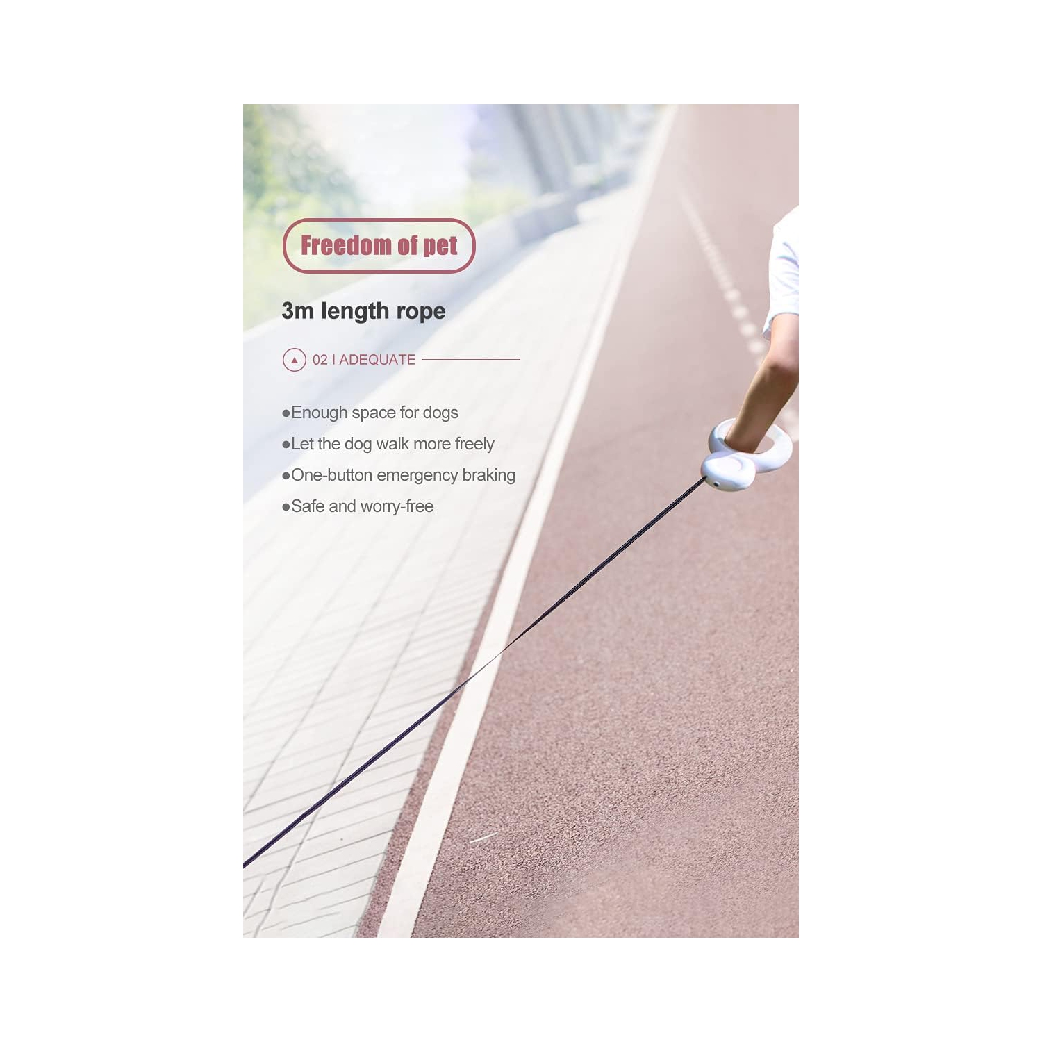 Multifunctional Automatic Retractable Dog Leash - 3M, LED Light, Poop Bag Holder, Non-Slip Handle, USB Rechargeable, 360° Tangle-Free Design,