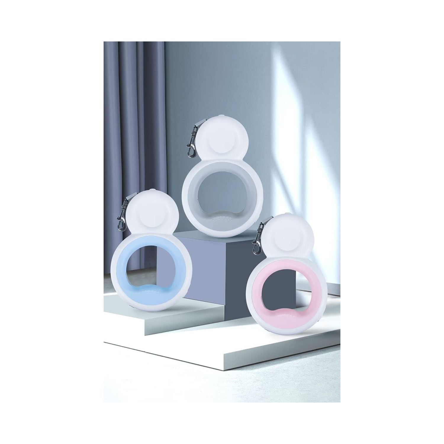 Multifunctional Automatic Retractable Dog Leash - 3M, LED Light, Poop Bag Holder, Non-Slip Handle, USB Rechargeable, 360° Tangle-Free Design,