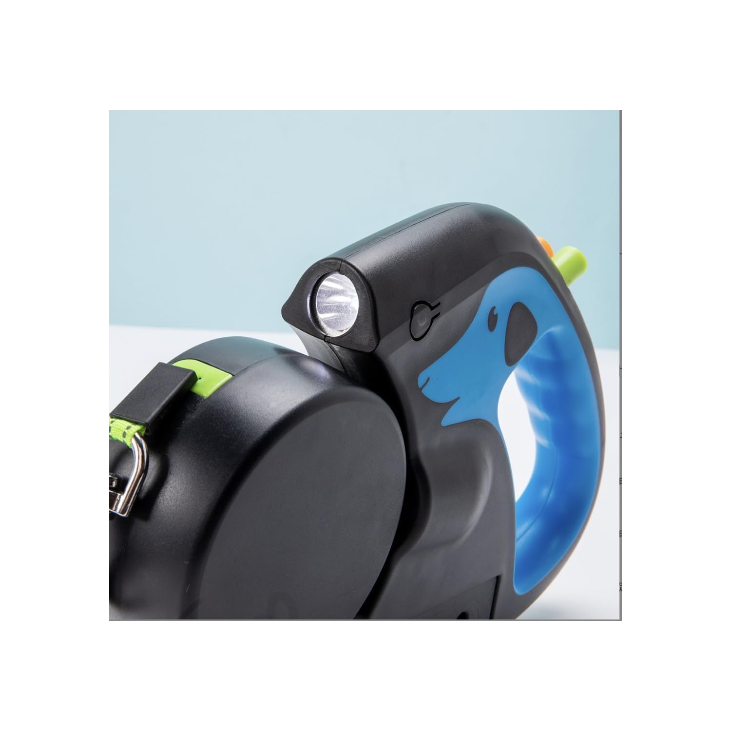 Laisse rétractable double pour chiens 3 M, légère intégrée LED, courroie en nylon robuste, 30 kg poignée ergonomique et modèle compact