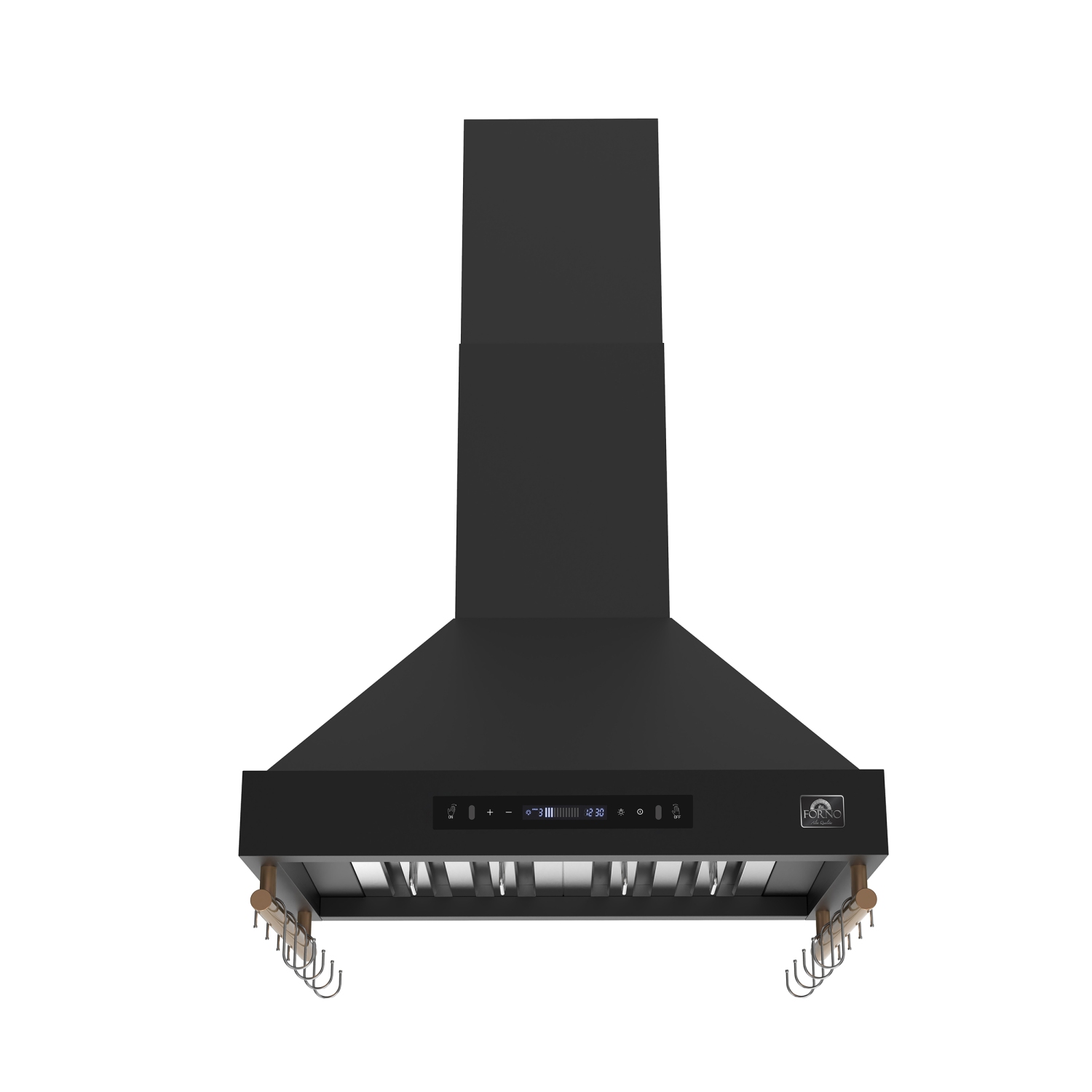 Hotte murale de 30&nbsp;po Venezia de Forno, noir, avec commandes tactiles et filtres déflecteurs