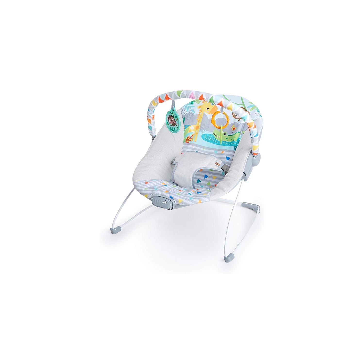 Bright Starts Baby Bouncer Soothing Vibrations Infant Seat - Removable Toy Bar, Nonslip Feet, 0-6 Months Up to 20 lbs