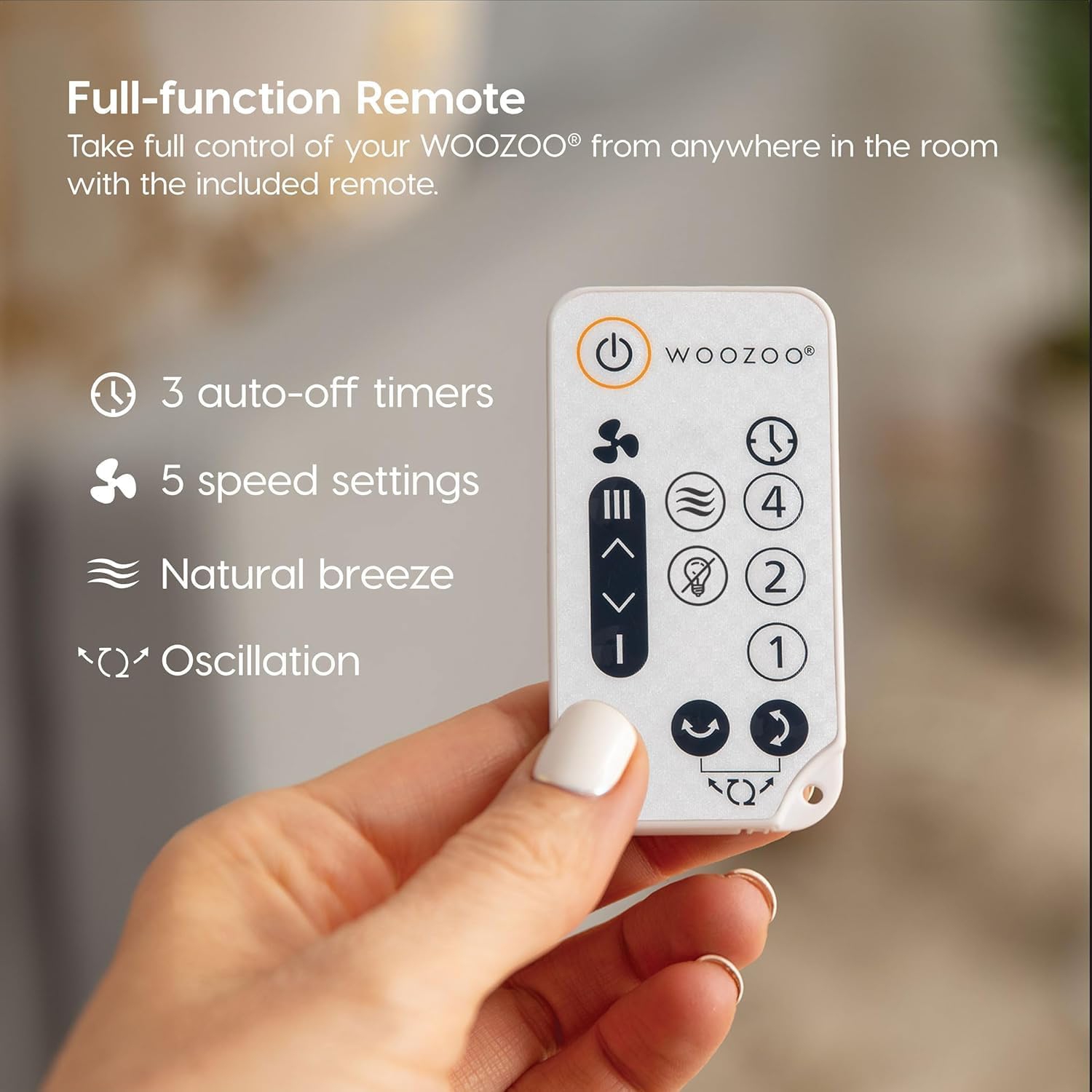 IRIS USA WOOZOO Desk Fan with Remote, Oscillating Table Air Circulator, 5 Speeds, 82ft Max Air Distance, 90° Adjustable Tilt, 30db Low Noise Motor,