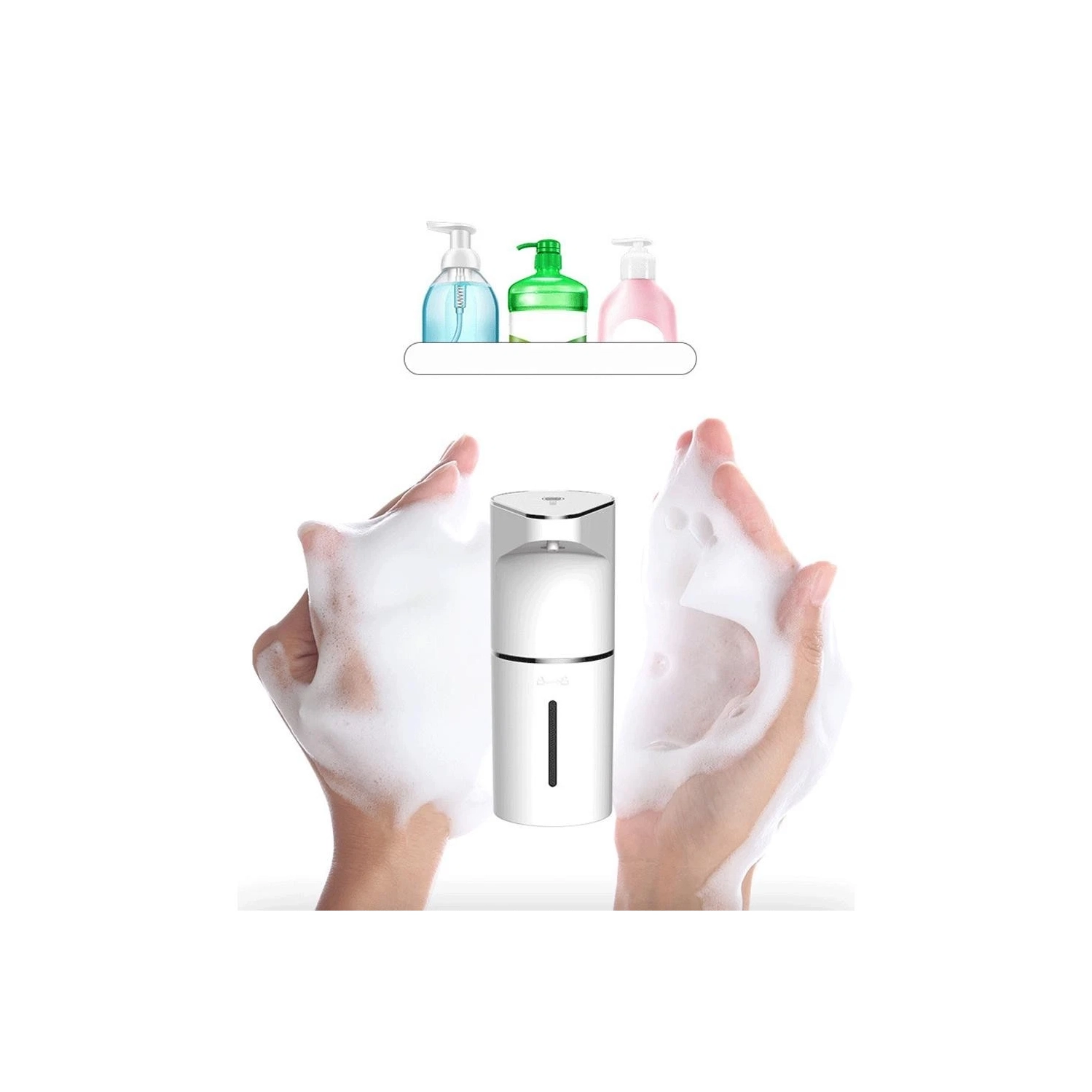 Automatic Induction Foam Hand Sanitizer, Touchless Soap Dispenser USB Rechargeable with Adjustable Foam Levels