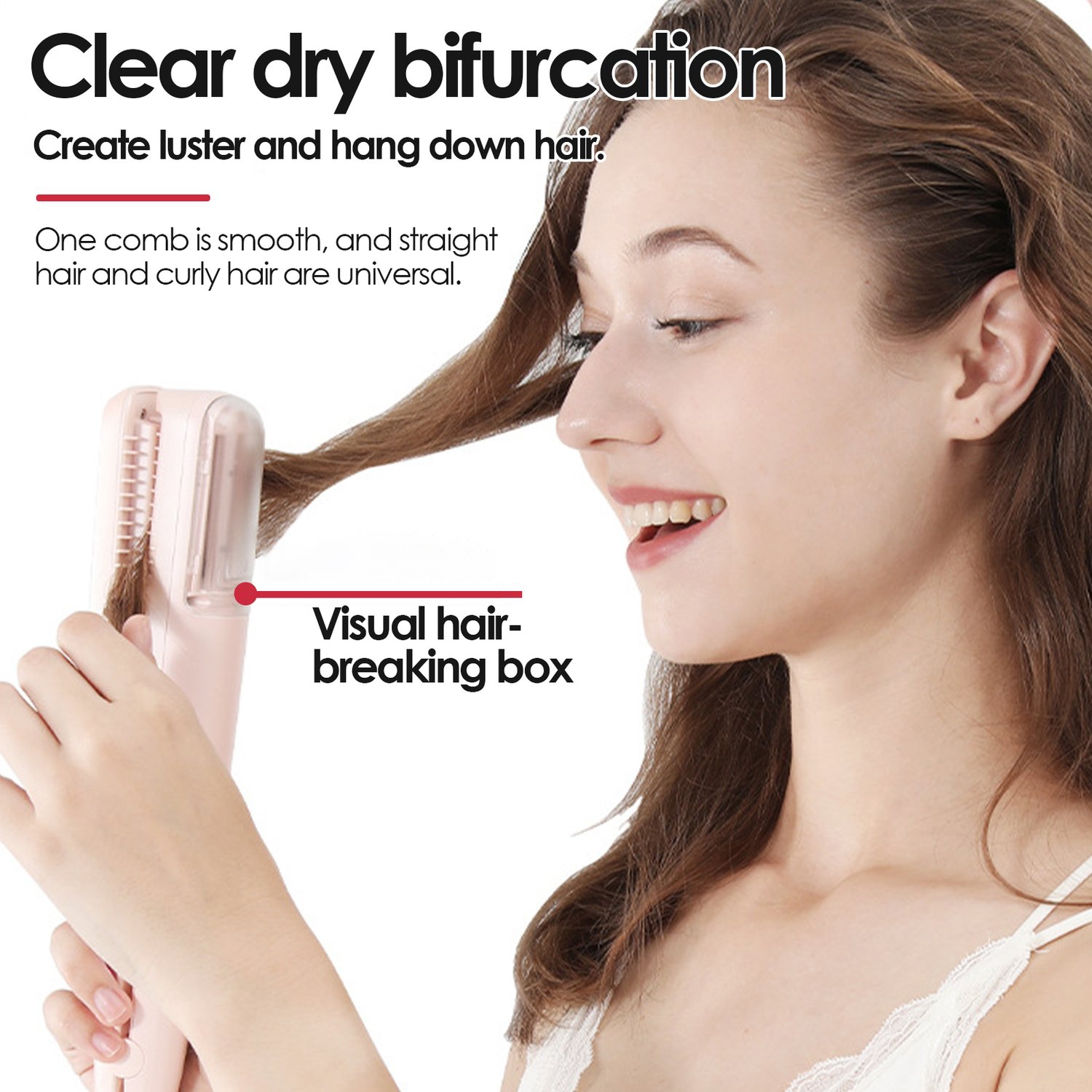 2 IN 1 Fully Automatic Hair, Electric Haircutter Brush, Portable Split Trimmer For Women, Hair Trimmer For the Care and Removal of Split