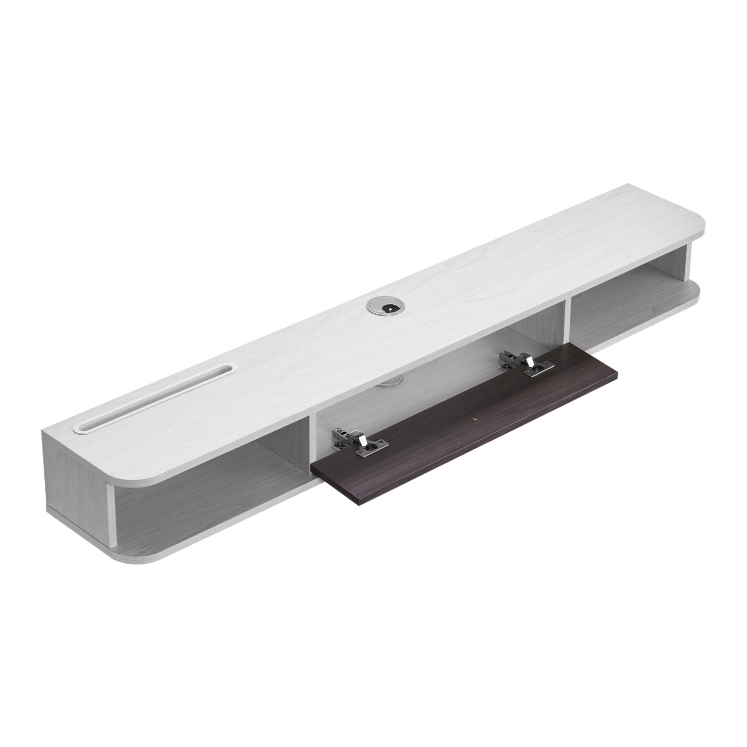 VEVOR 55 in Floating TV Stand, Wall Mount Entertainment Center with Cable Hole, Modern Floating TV Shelf with Storage Cabinet, Particle Board Console