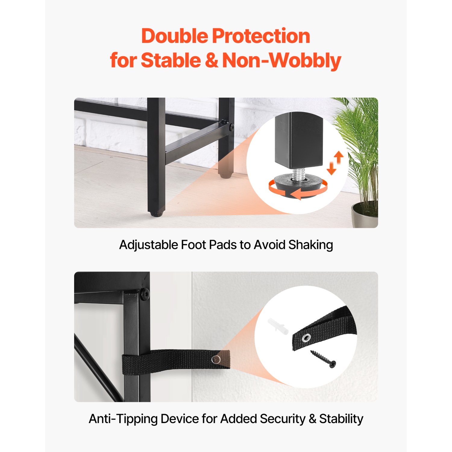 VEVOR Marble Console Table, Modern Narrow Long Console Table with Power Outlet, Thin Sofa Side Table with Iron Tubes, Anti-Tip Device and Triangular