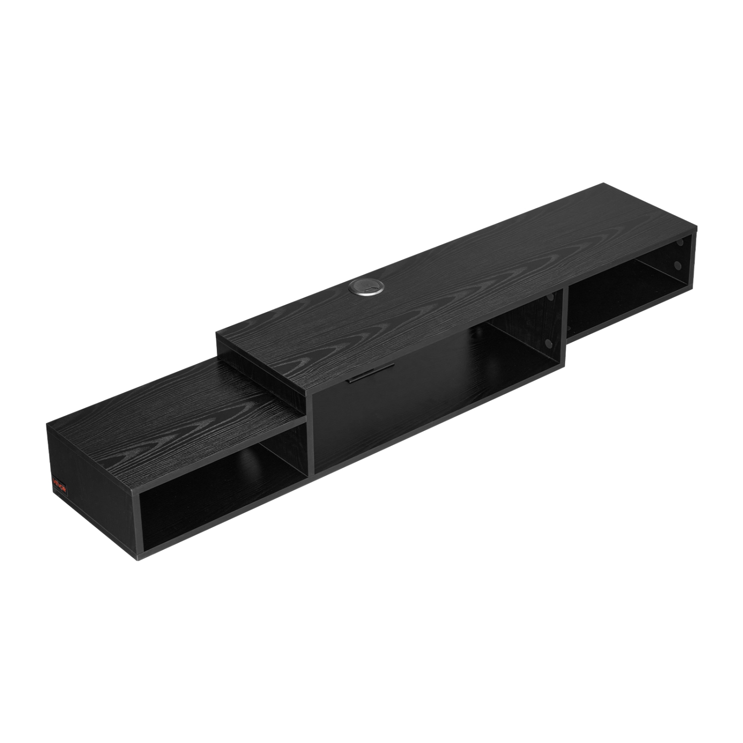 VEVOR 59" Floating TV Stand, Wall Mount Entertainment Center with Power Outlet & Cable Hole, Modern Floating TV Shelf with Storage Cabinet for DVD