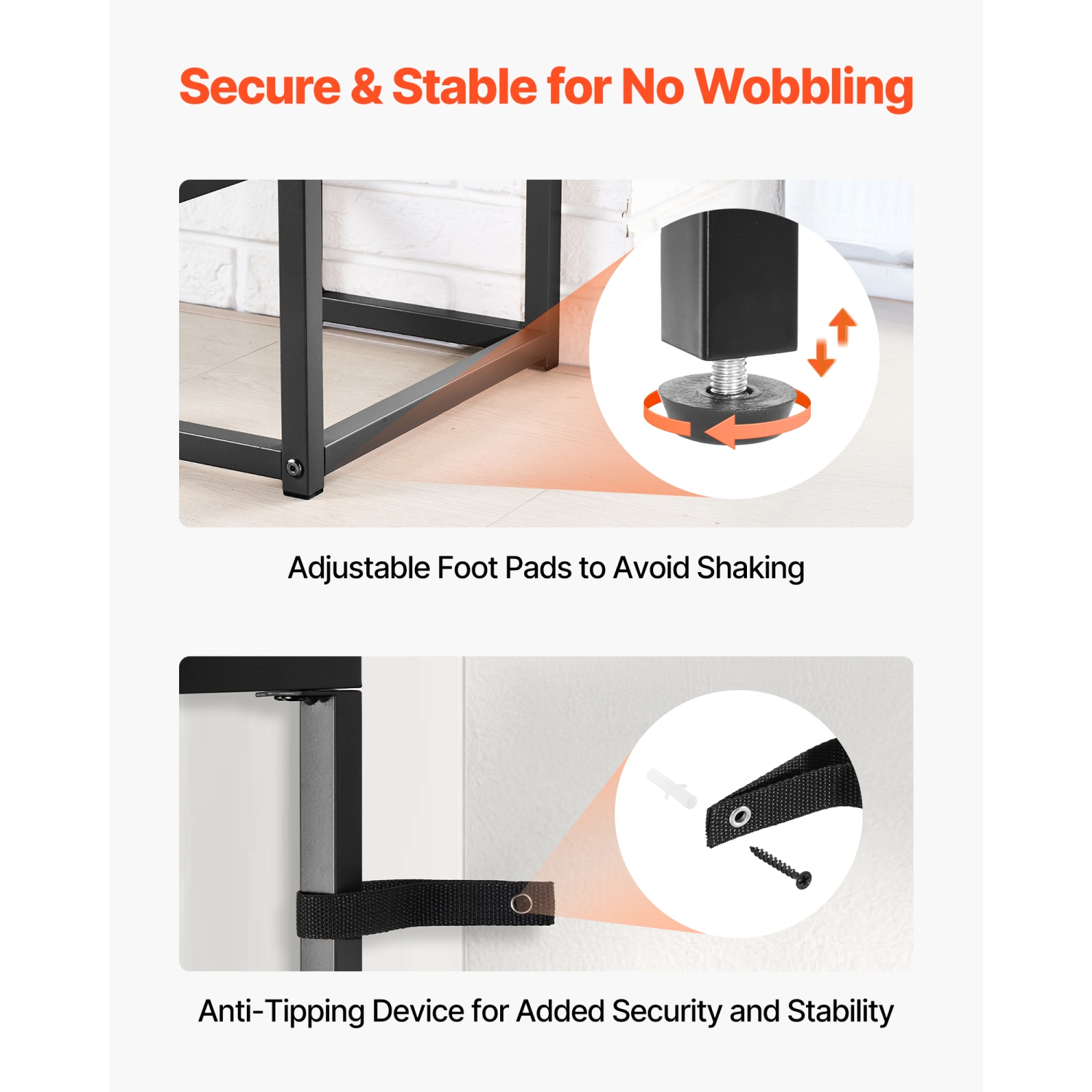 Console en verre à 2 niveaux VEVOR, table d'appoint rectangulaire moderne avec dessus en verre trempé et pattes en fer, bureau en nid d'or avec
