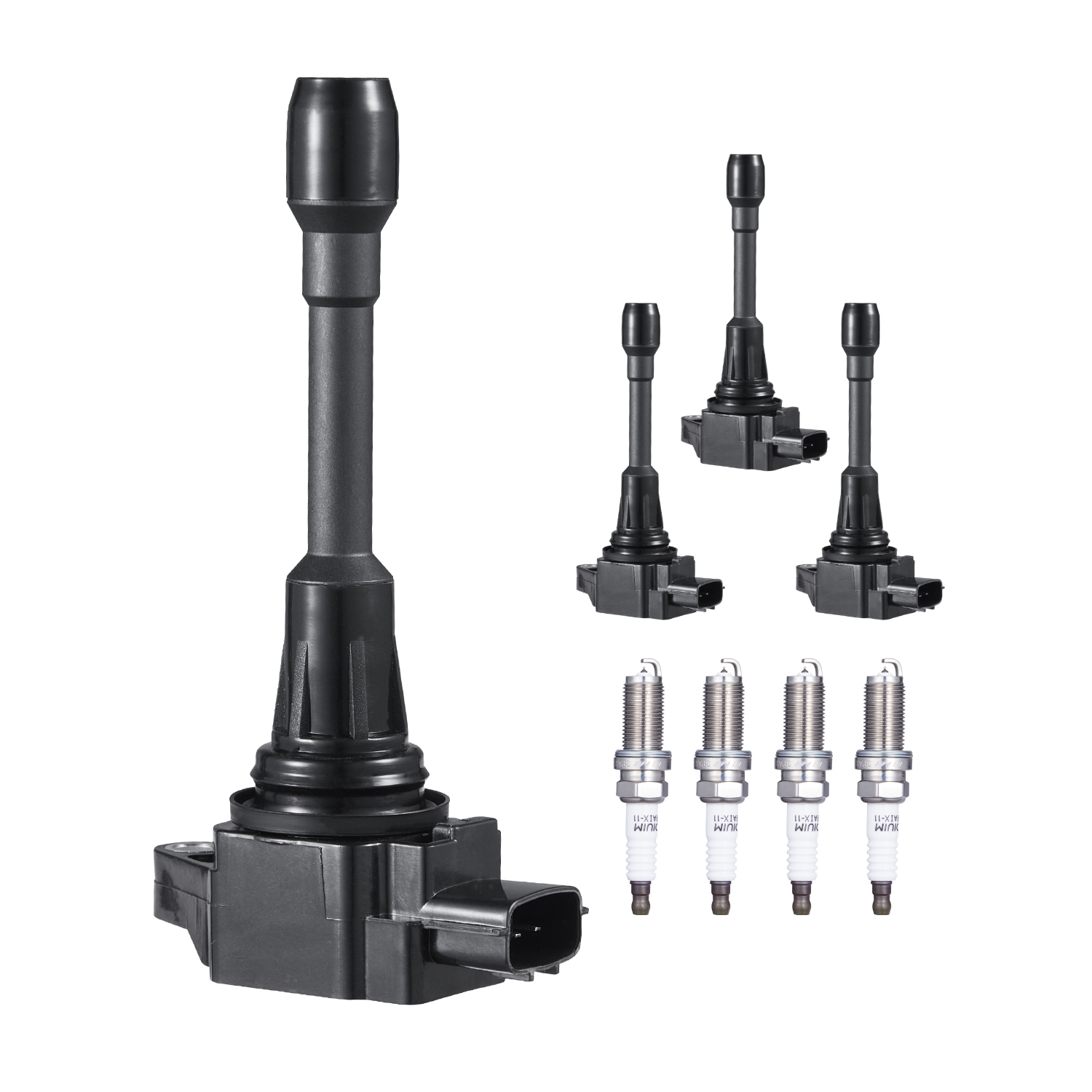 Ensemble de bobines d'allumage et bougies VEVOR 4 Set, compatible avec Nissan Altima Versa Sentra Cube Rogue NV200 2,5&nbsp;L 1,6&nbsp;L 2,0&nbsp;L