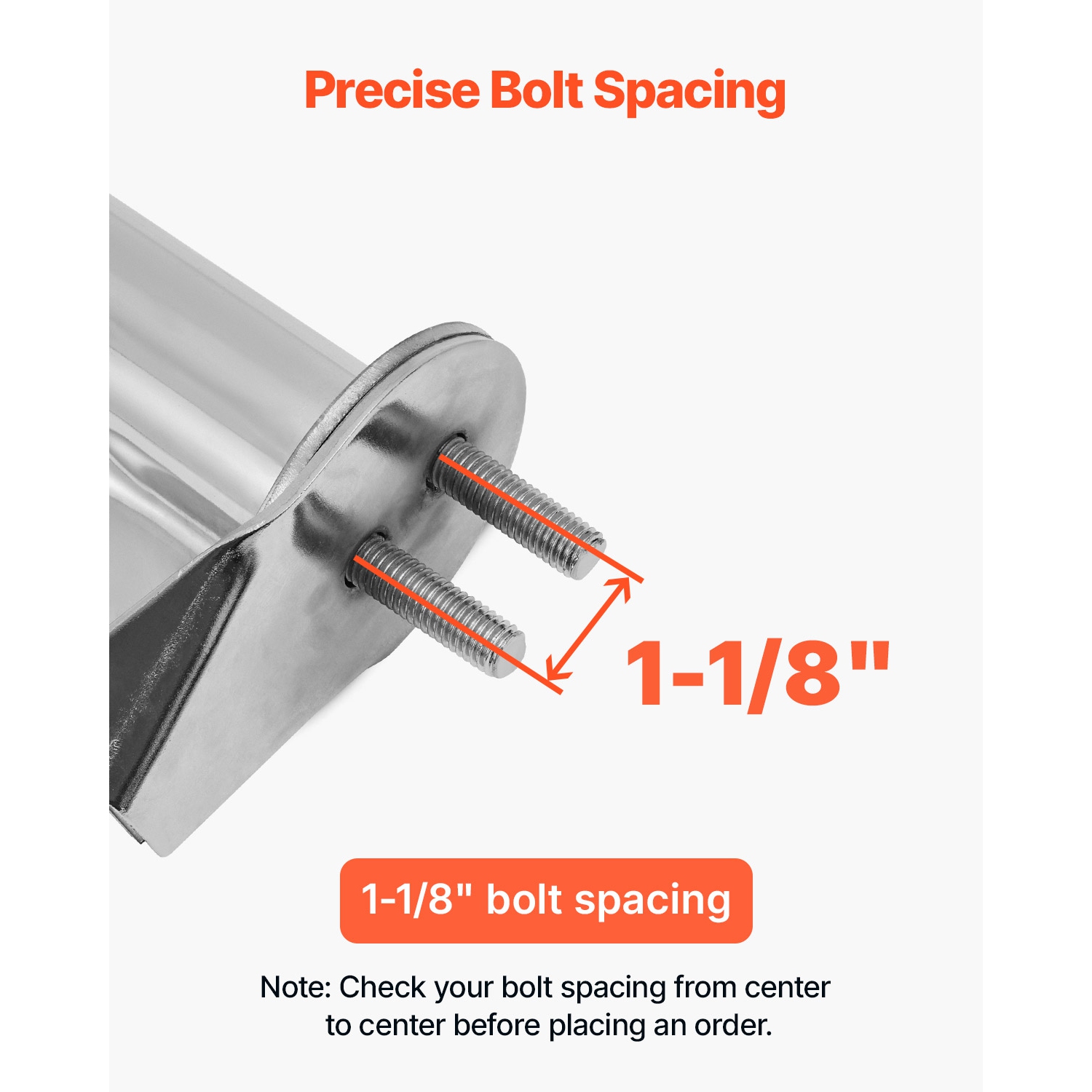 VEVOR 1-1/8" Chrome Straight Spring Loaded Mud Flap Hangers, Bolt Spacing Mudflap Hangers for Semi Trucks, 1 Pair Heavy Duty Semi Truck Mud Flap